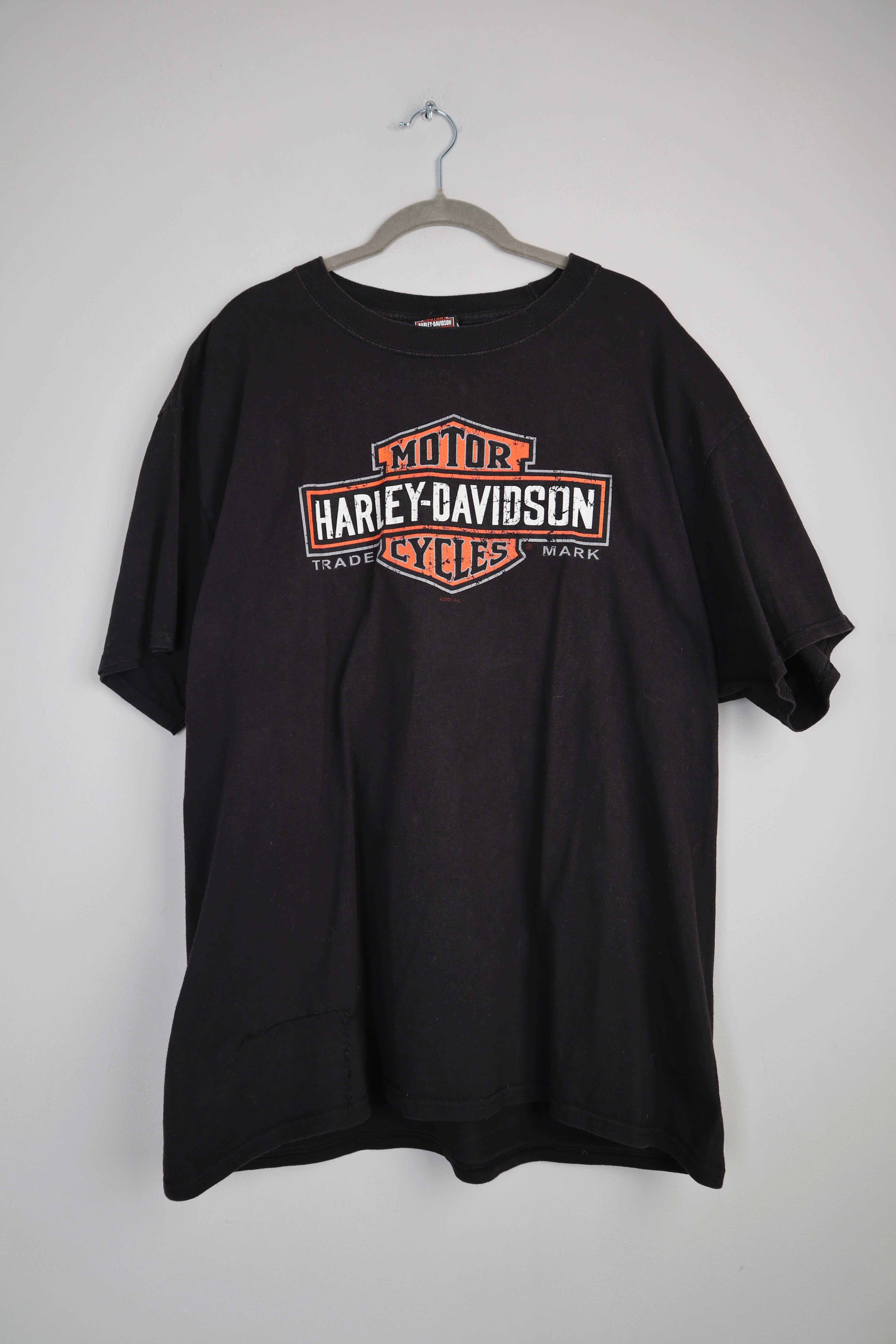 Harley Davidson Shirt Schwarz T-Shirt Orange XL Oberteil