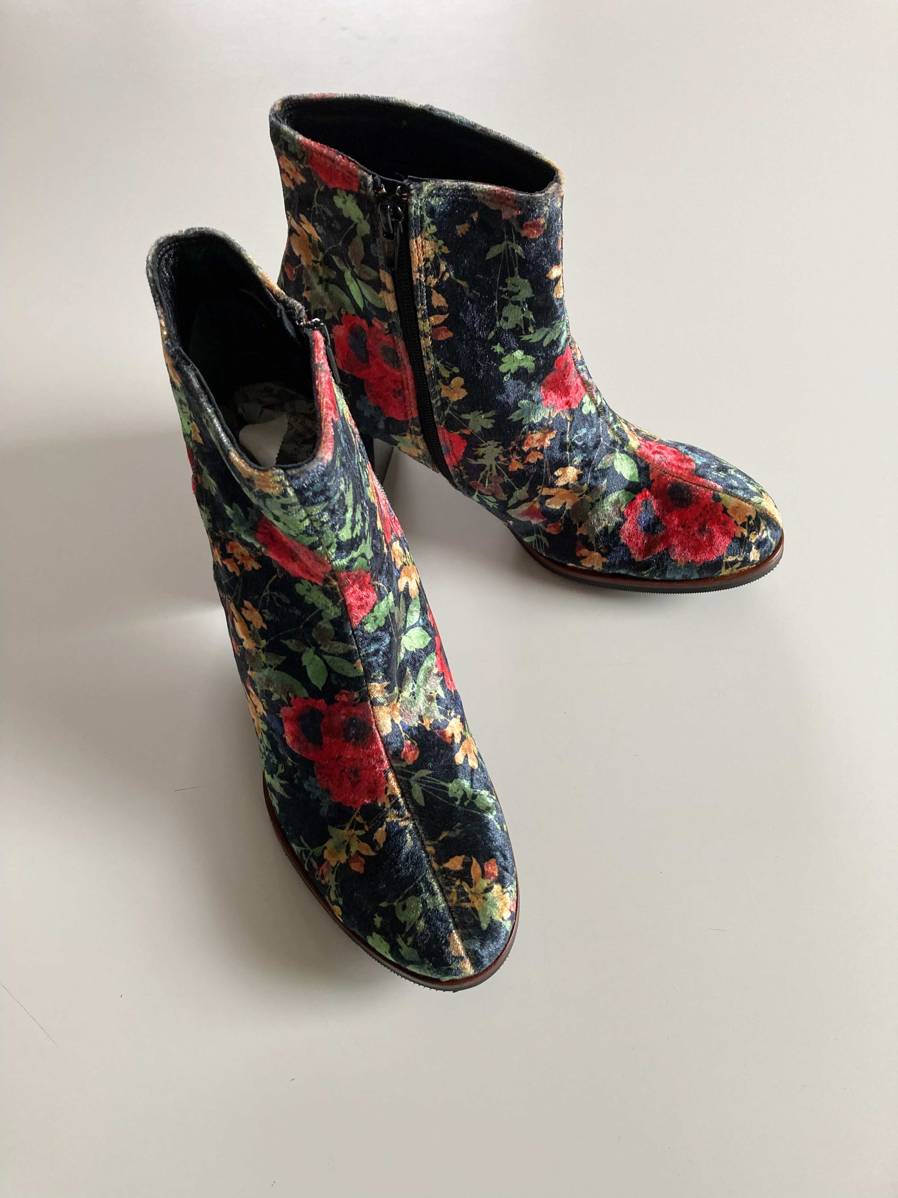 Deerberg Stiefeletten Samt Samtstiefel bunt 39 Blumen Samtstiefel