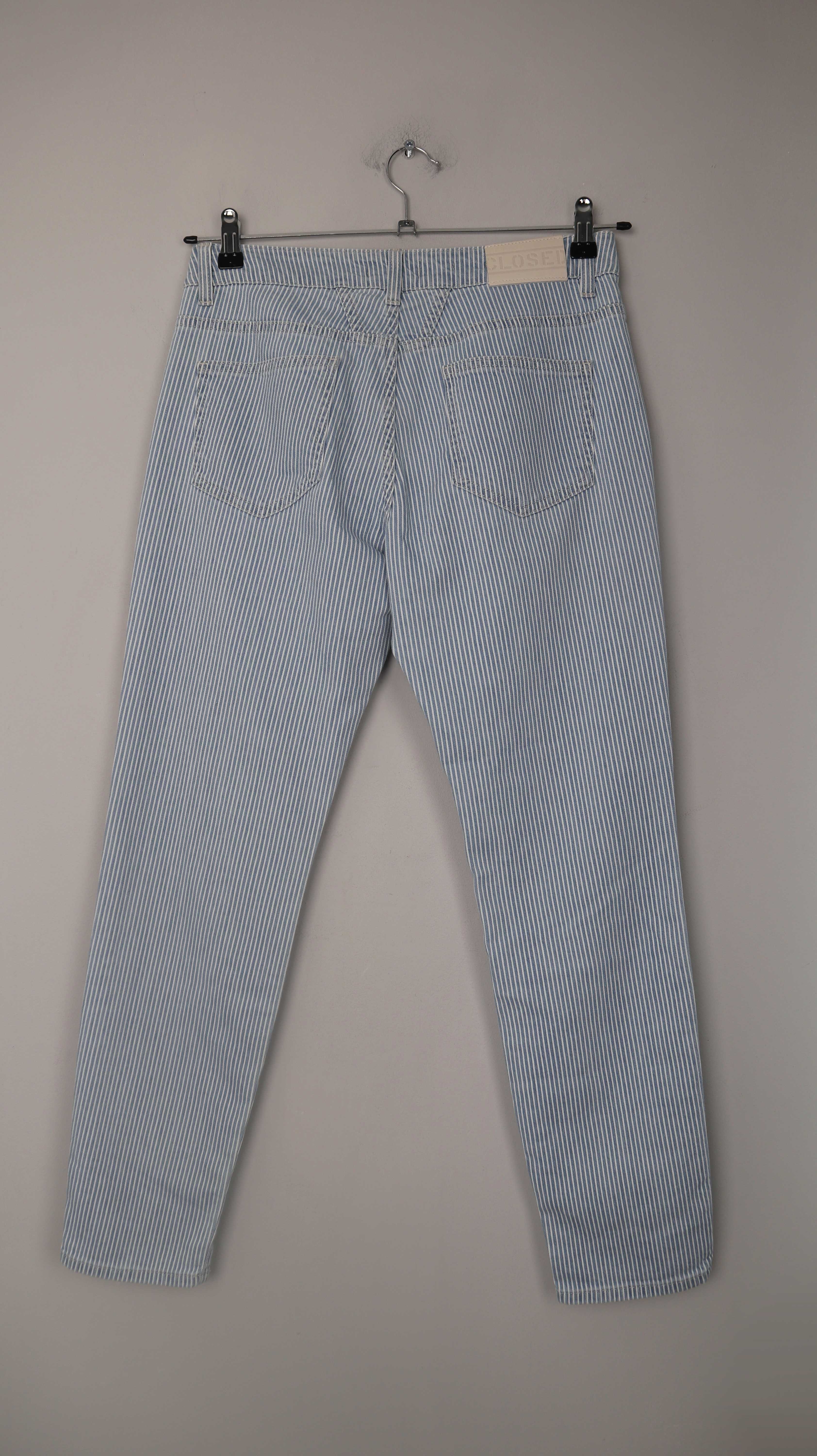Closed Hose blau weiß gestreift slim neu 28 mid waist Röhrenhose