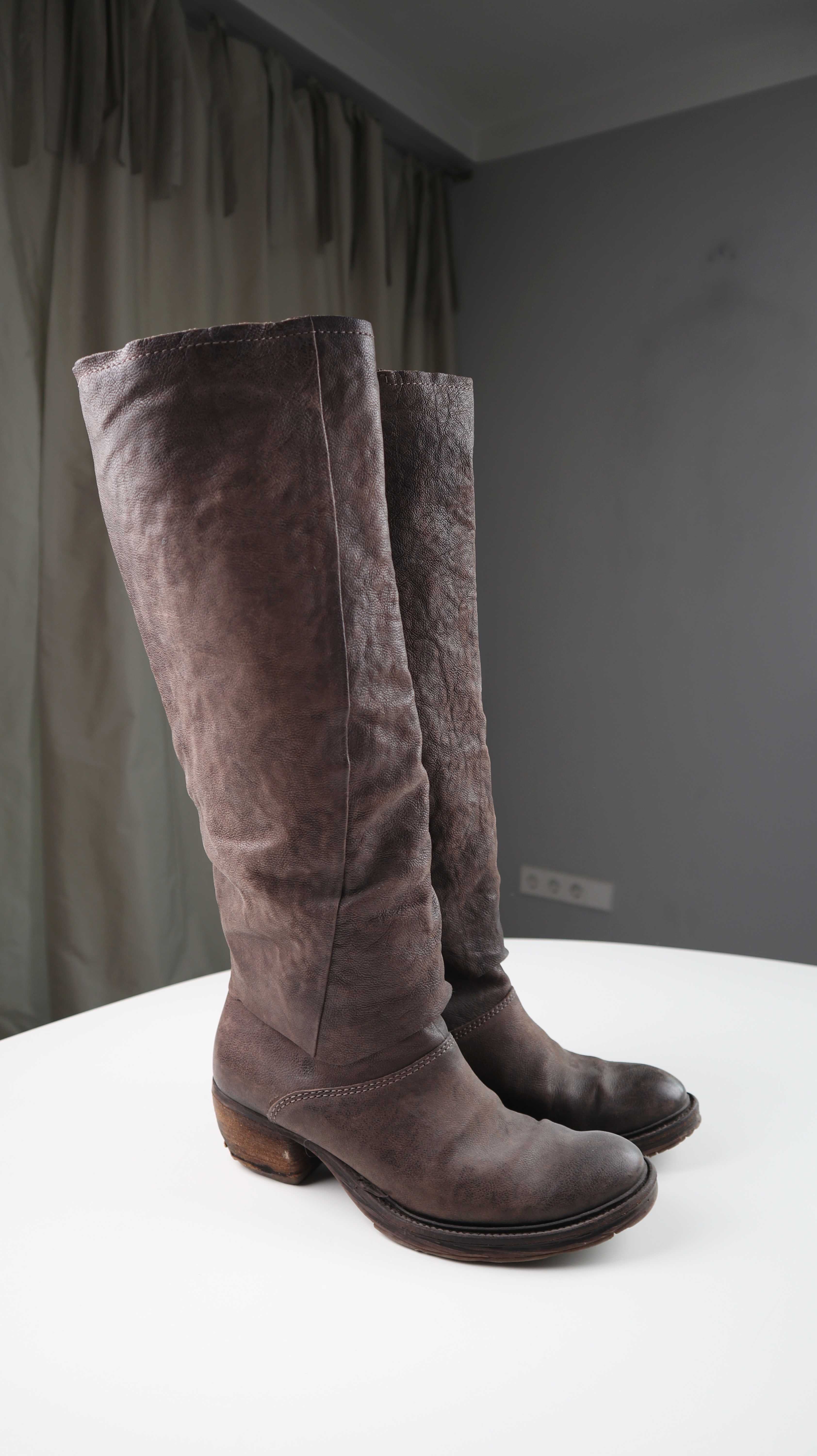 Stiefel Braun Lederstiefel 39 Boots Dunkelbraun Biker Boots