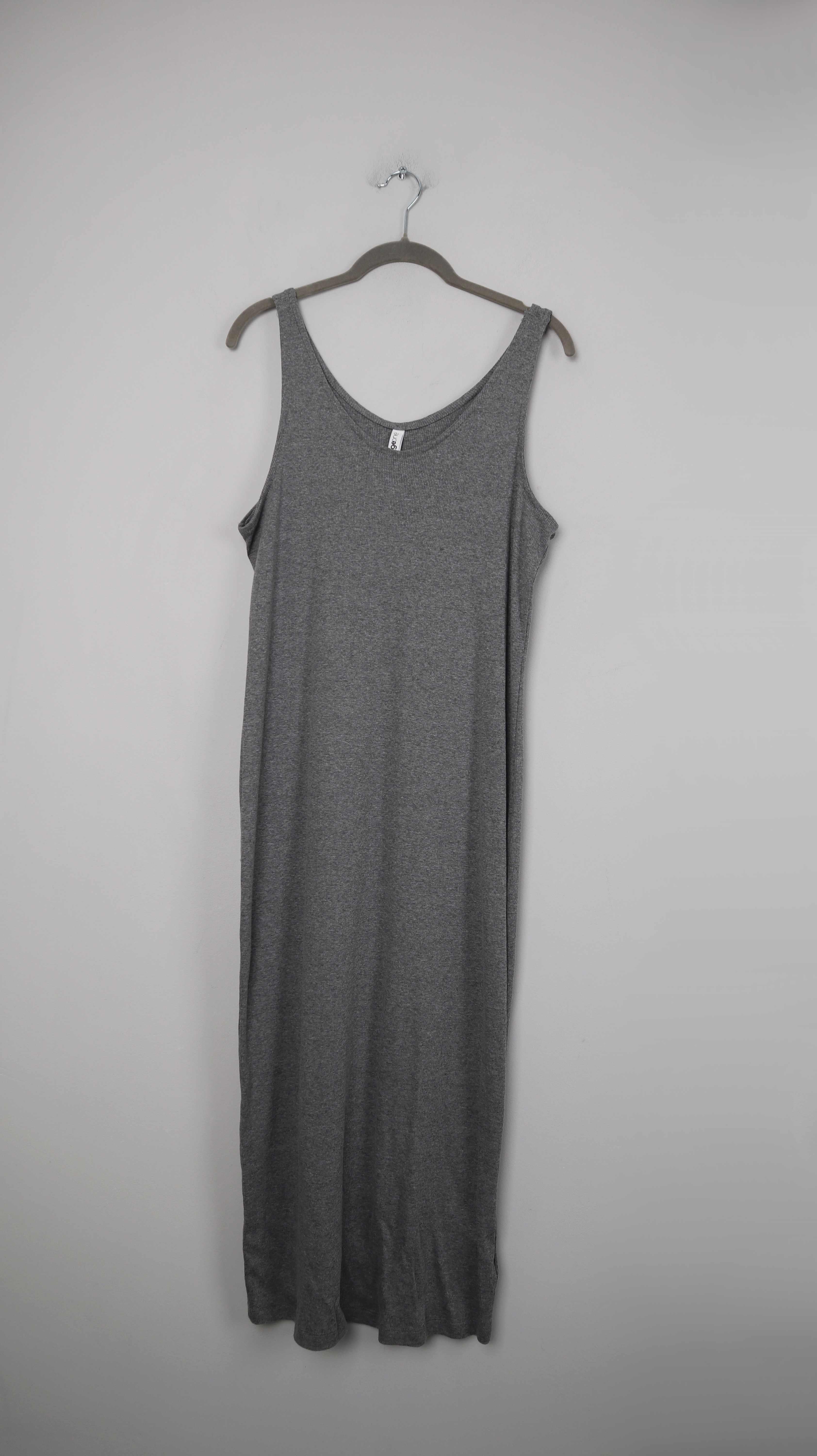 Paige One Kleid Grau Lang slim 40 L Maxikleid Shirtkleid