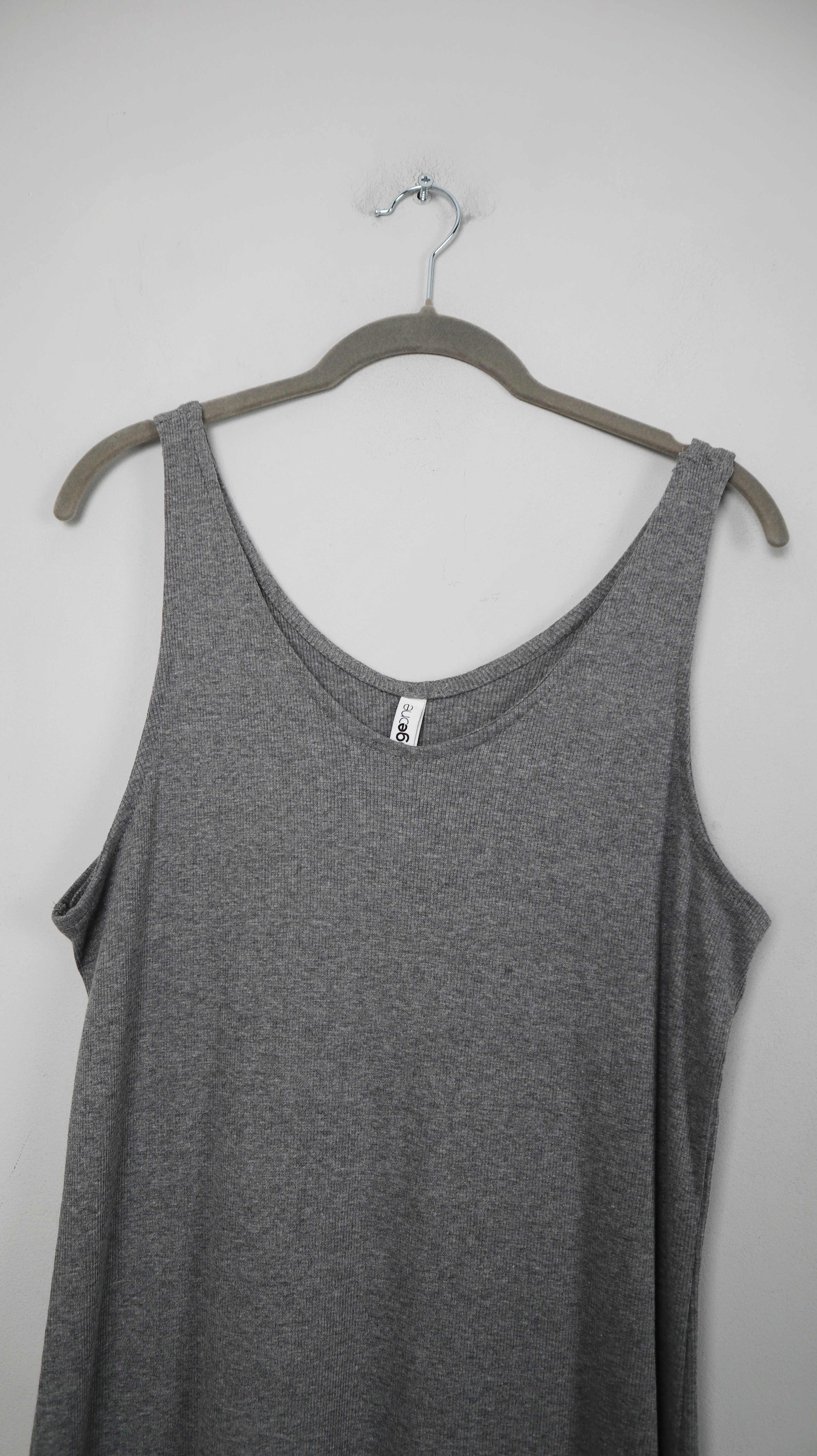 Paige One Kleid Grau Lang slim 40 L Maxikleid Shirtkleid