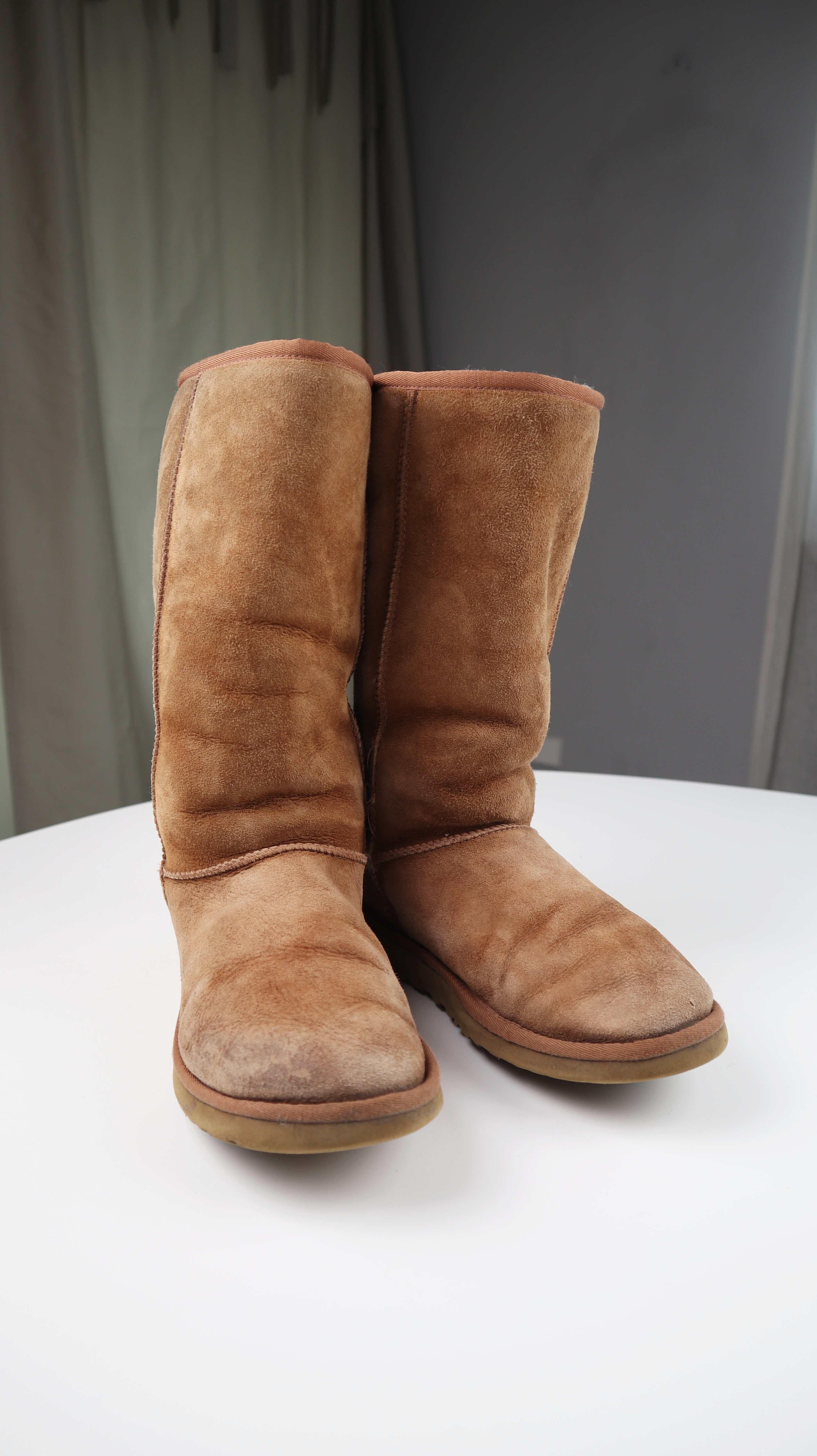 Ugg Australia Boots Stiefel W8 38 39 Stiefel Lang Braun Wildleder