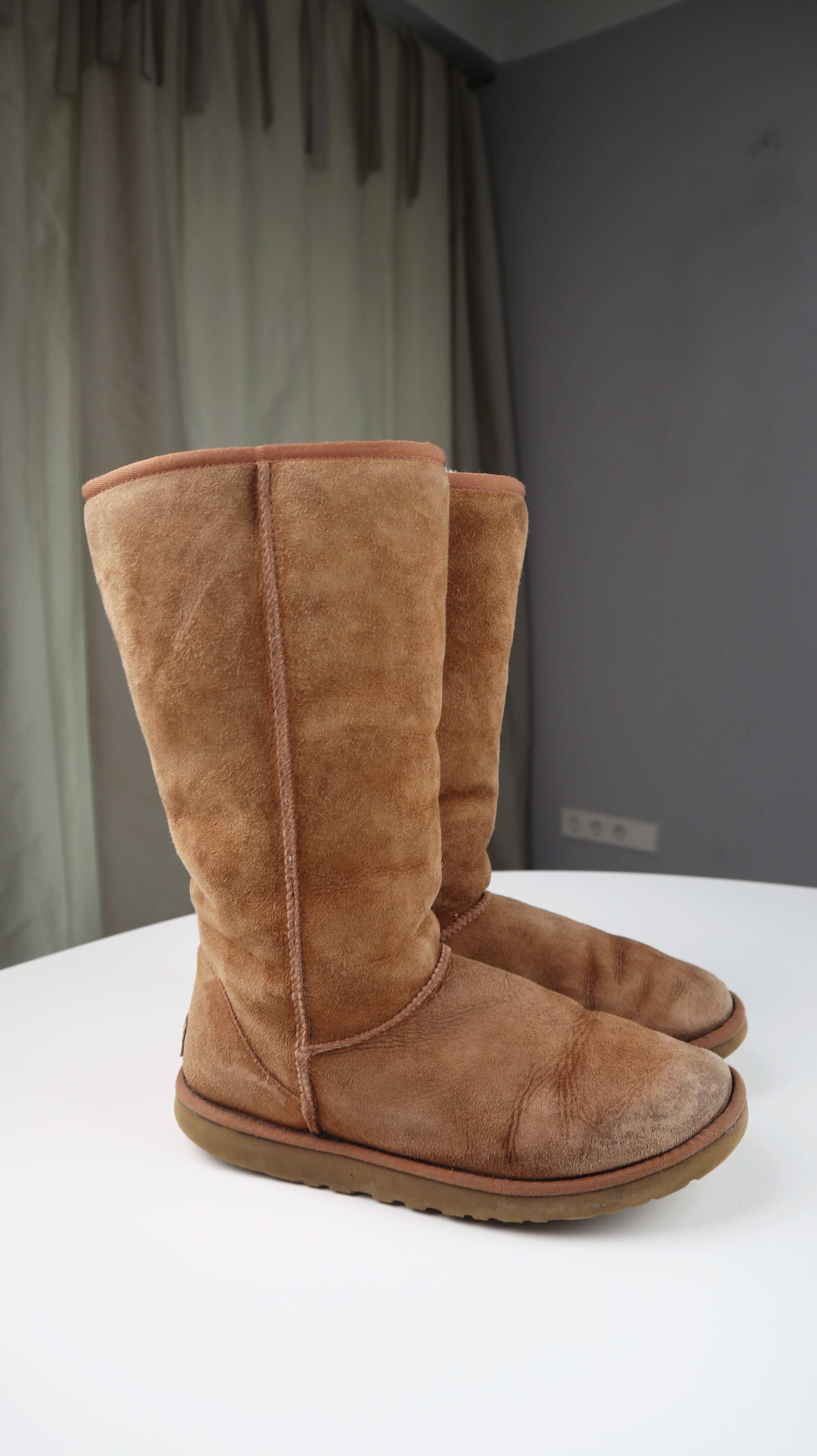 Ugg Australia Boots Stiefel W8 38 39 Stiefel Lang Braun Wildleder