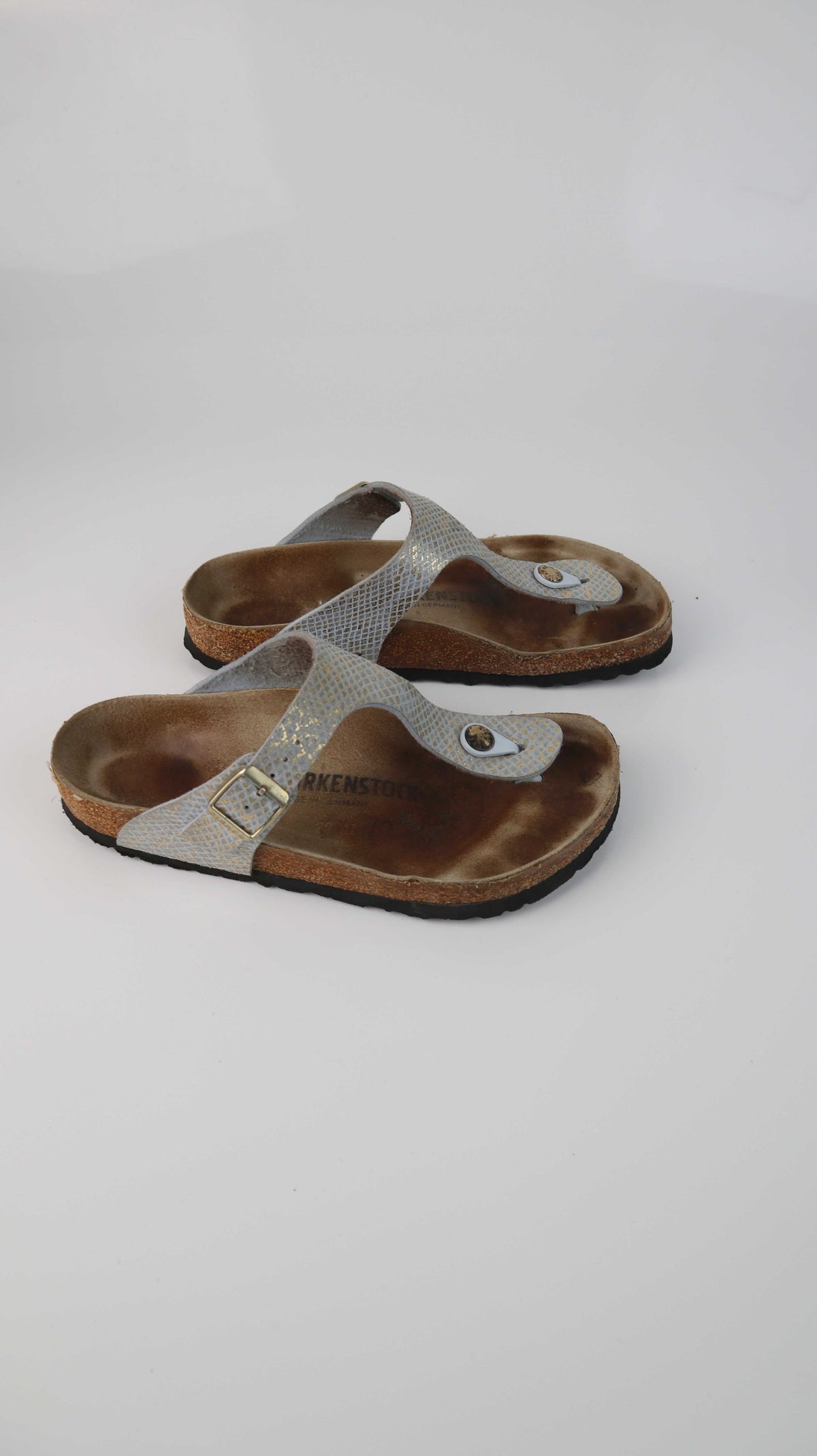 Birkenstock Gizeh Sandalen Slipper 37 Perlmutt Loafer Zehentreter