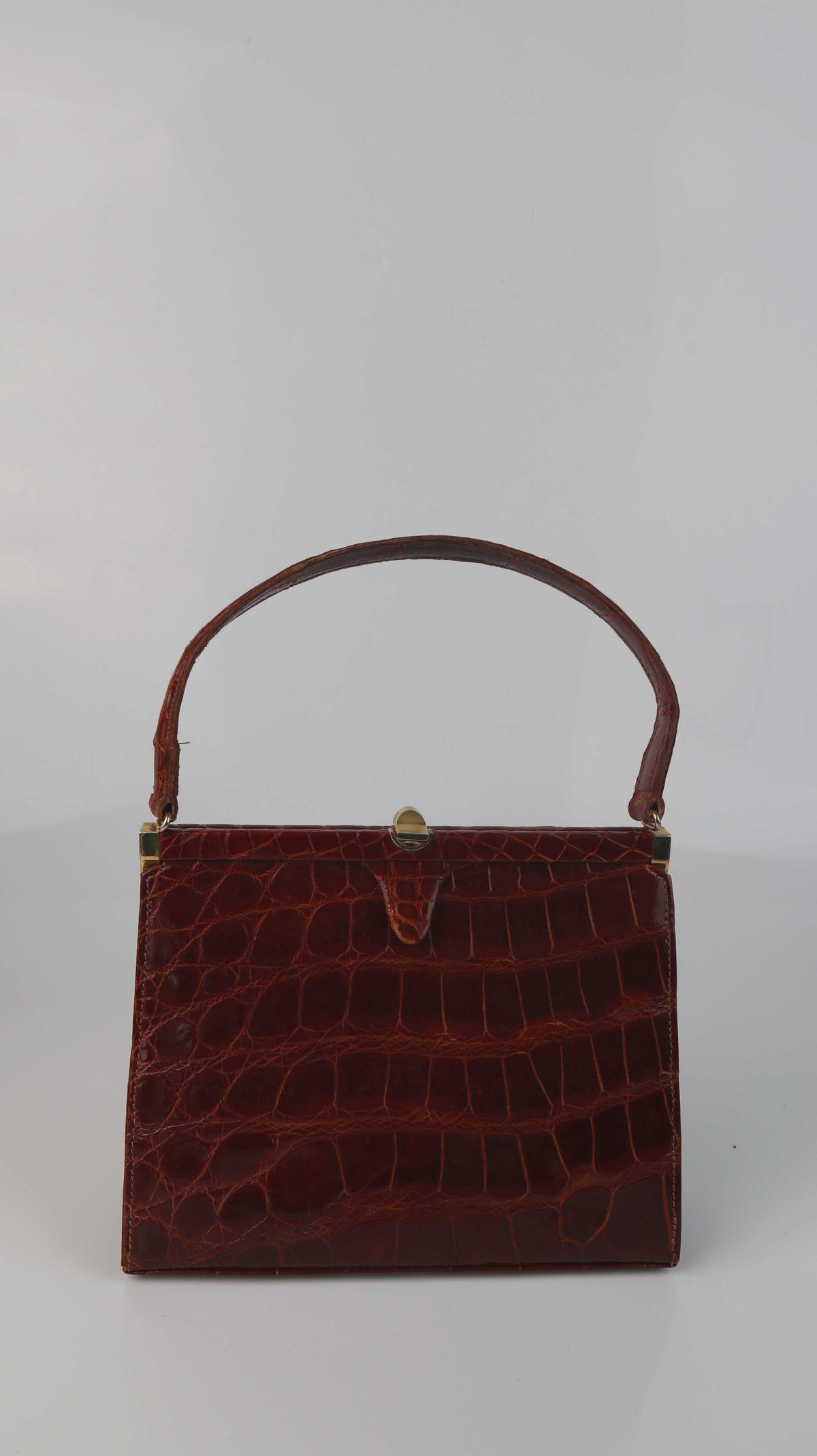 True Vintage Tasche braun Ledertasche Lackleder Mini Minitasche