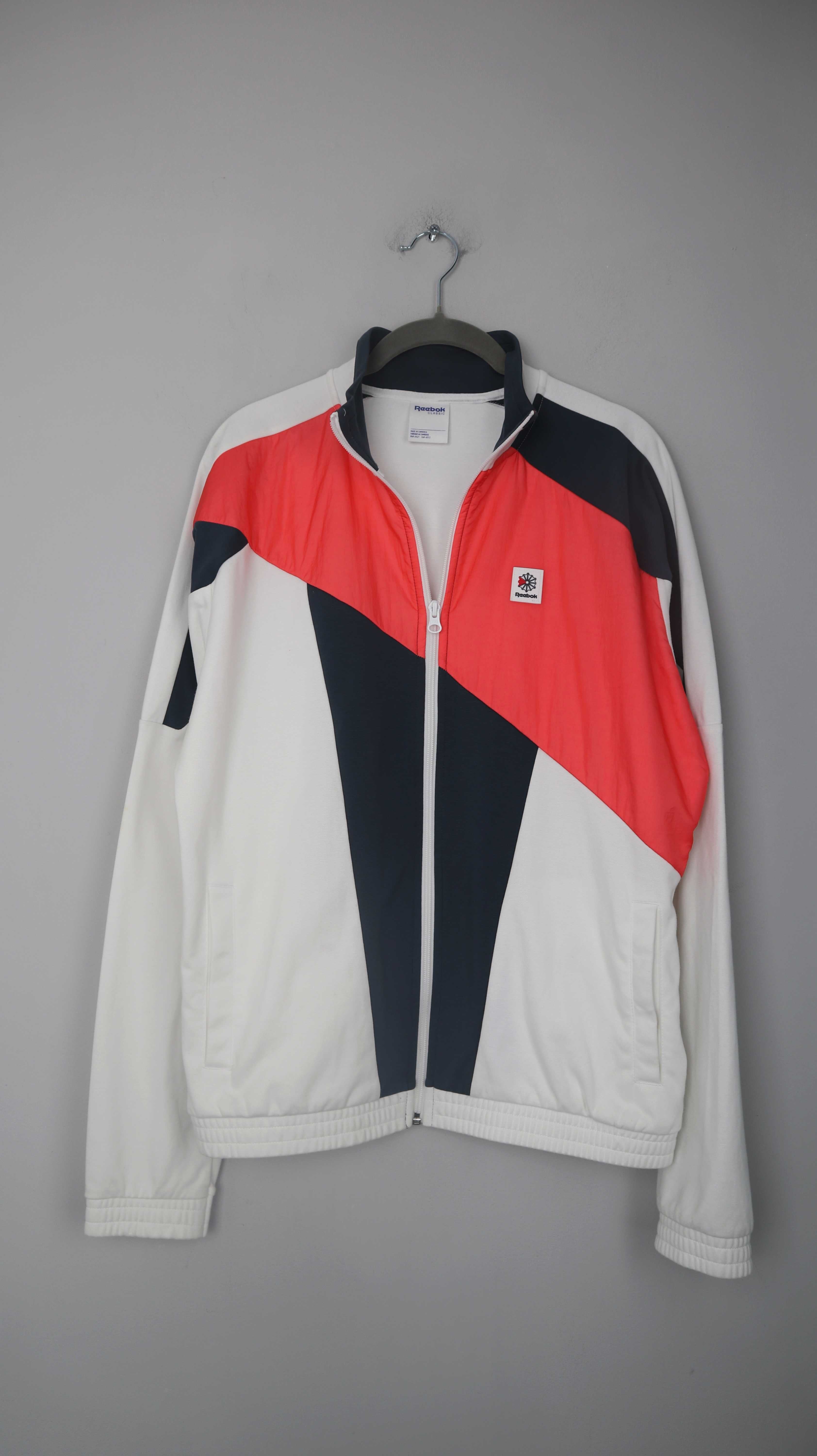 Reebok Jacke Trainingsjacke weiß Blau Koralle Classic Sportjacke