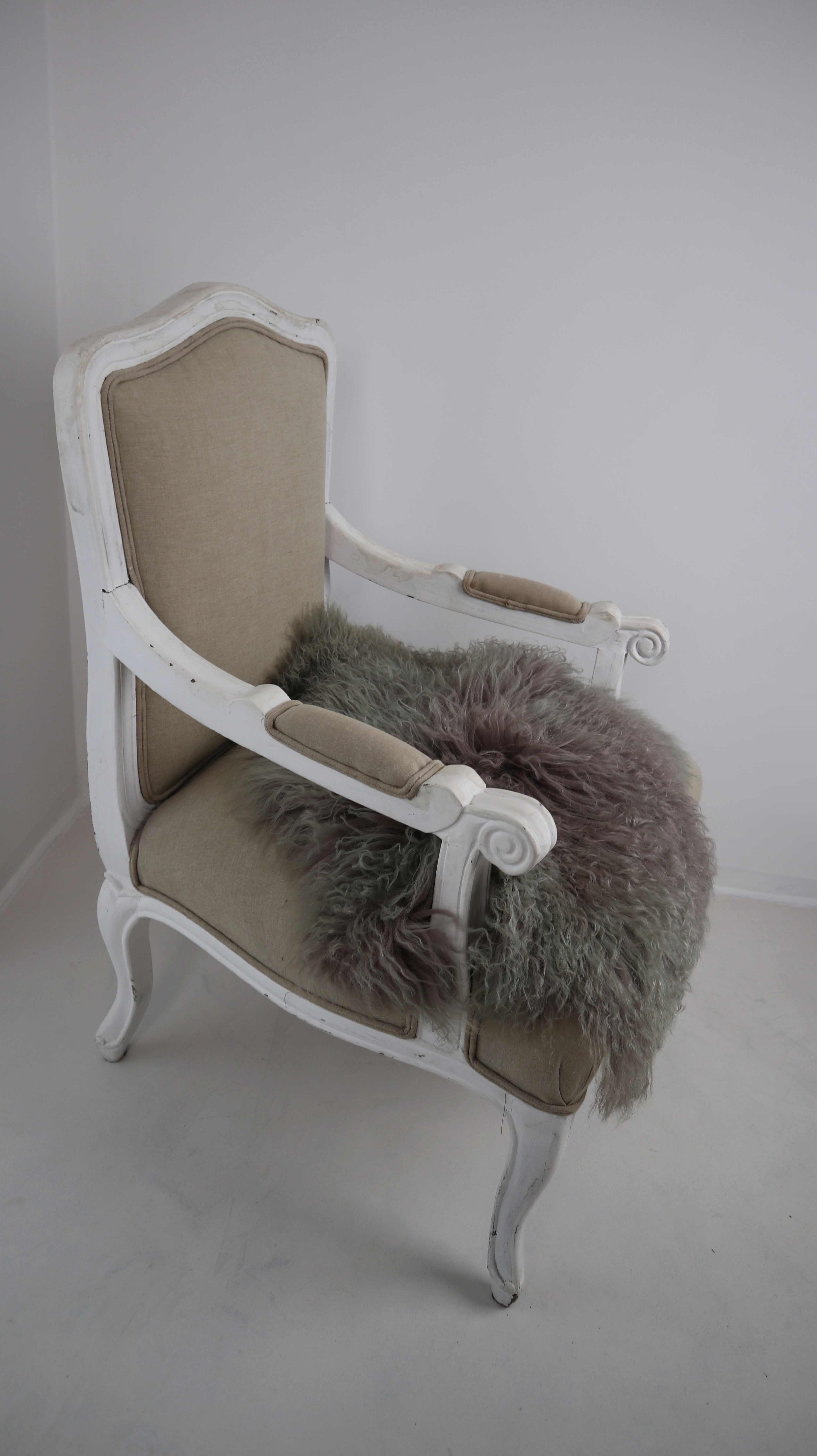 Loberon Sessel Creme Beige Leinen Leinensessel Stuhl Grau weiß Shabby Chic