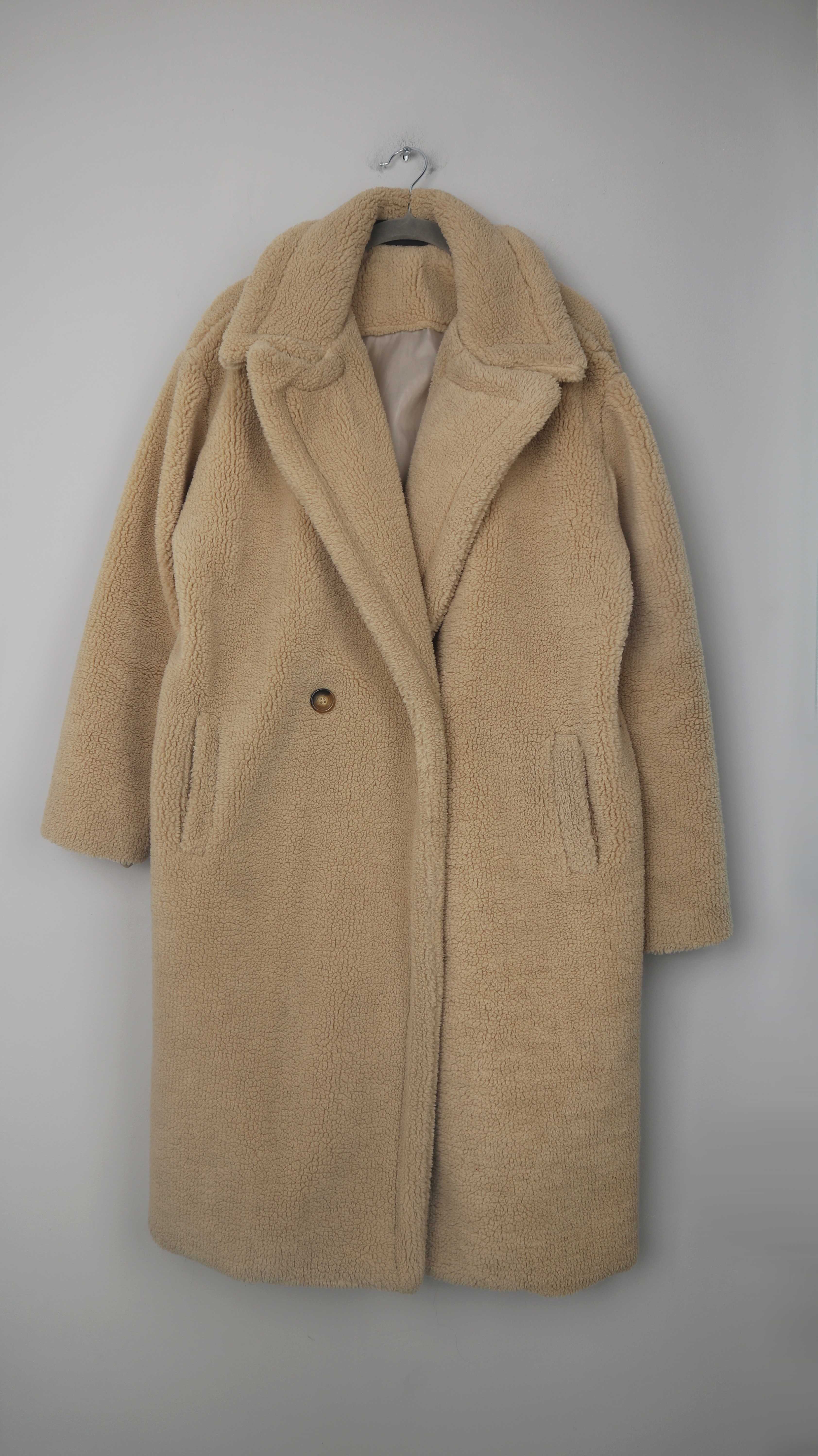 Colourful Rebel Mantel Teddymantel Jacke Creme Beige 38 M Oversized