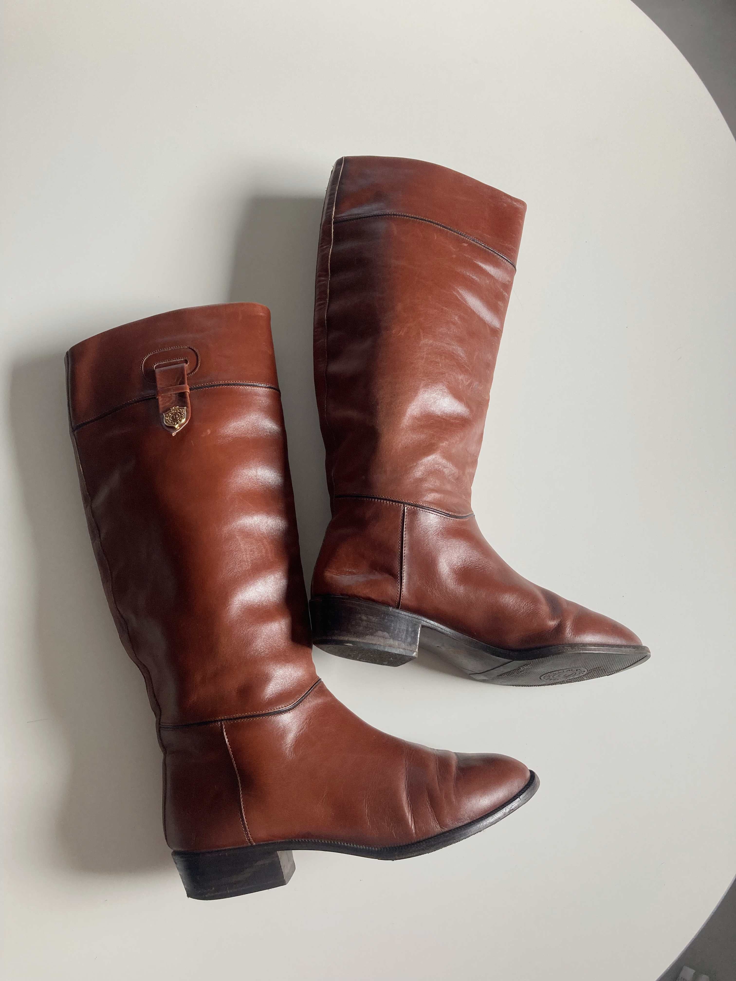 Bally Stiefel braun Lederstiefel hoch kniehoch 37 Leder true Vintage 4