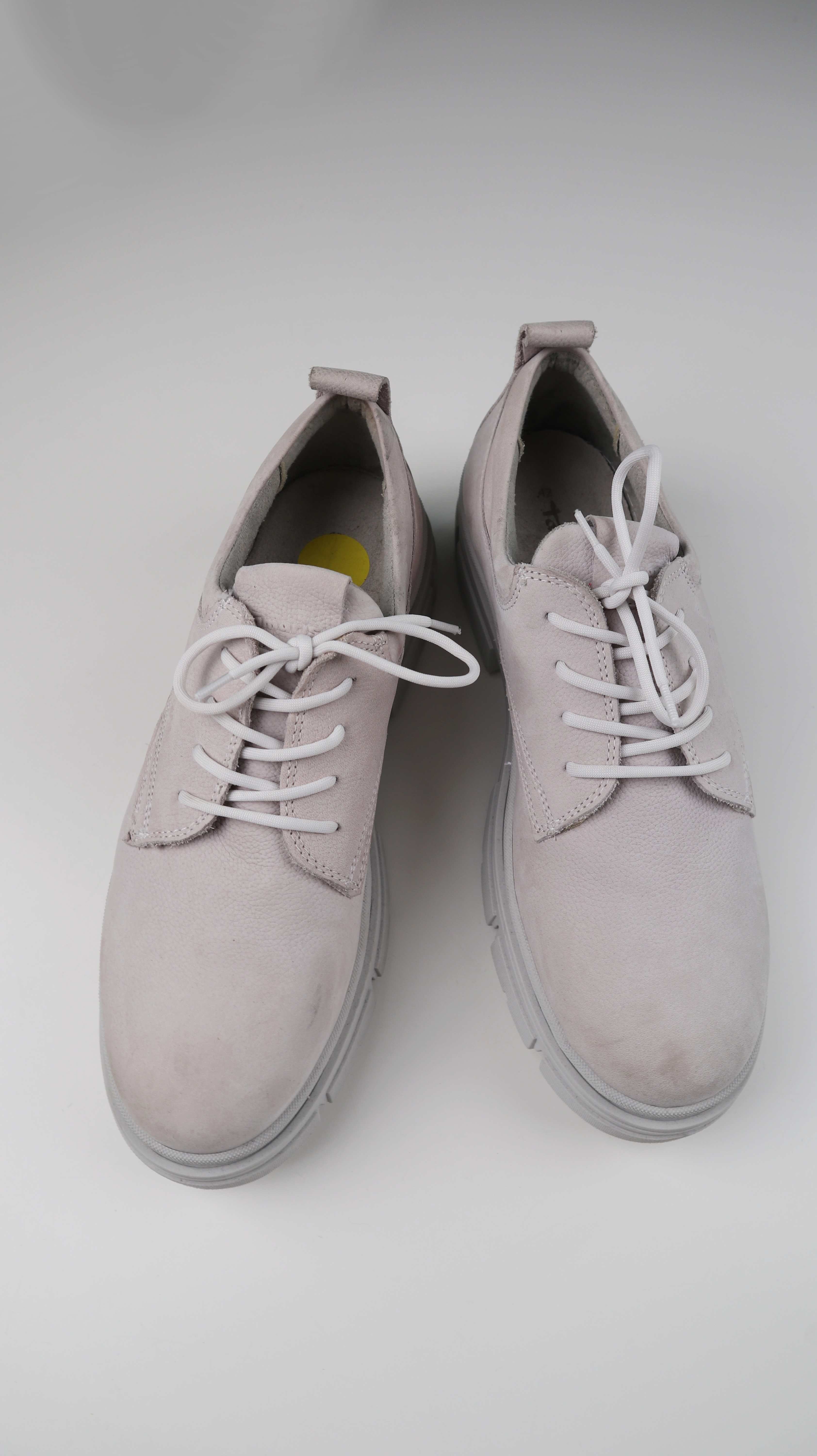 Tamaris Sneaker Grau 42 Halbschuhe Schnürer Leder Lederschuhe