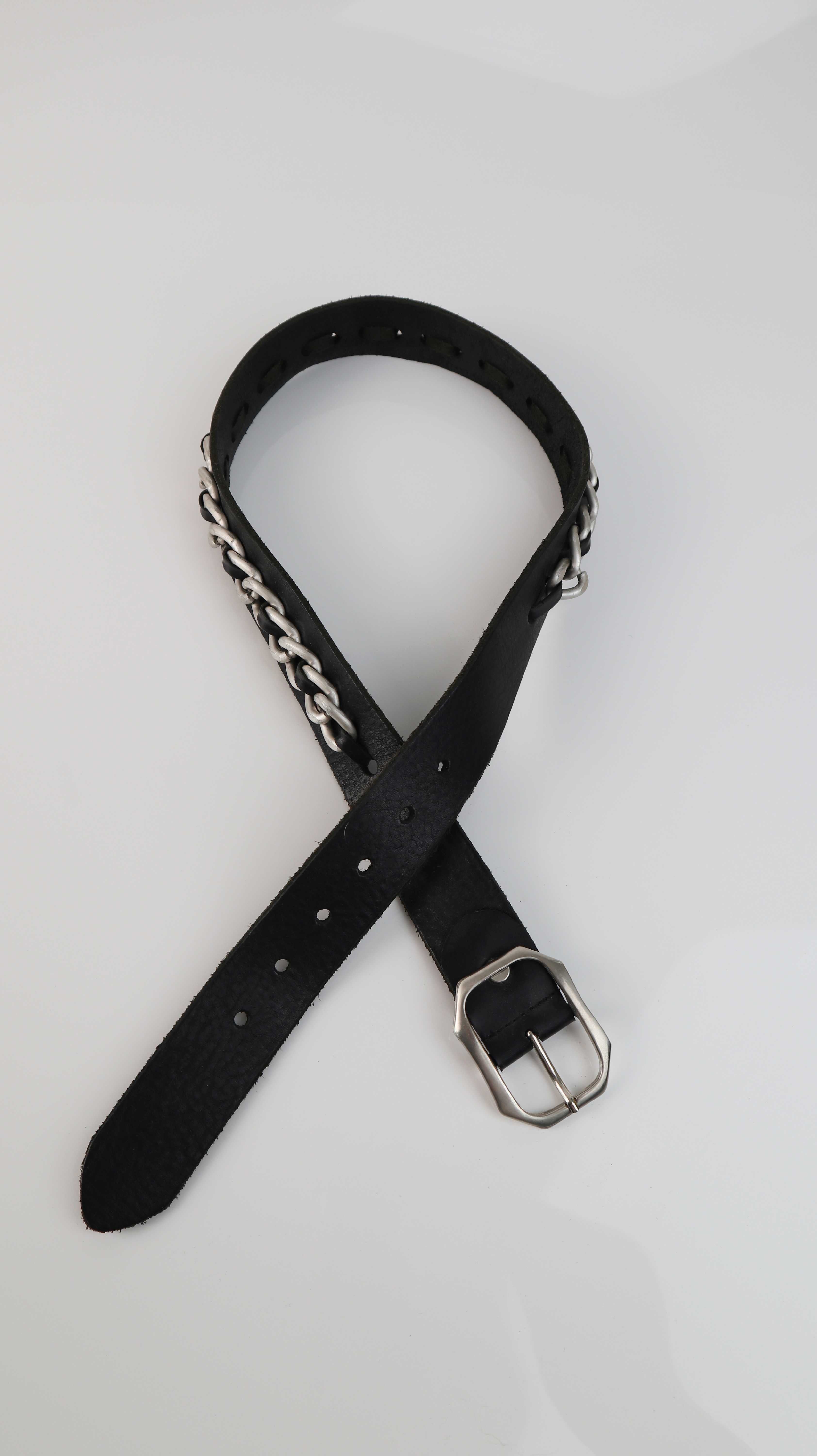 Gürtel Ledergürtel schwarz 100 Kette