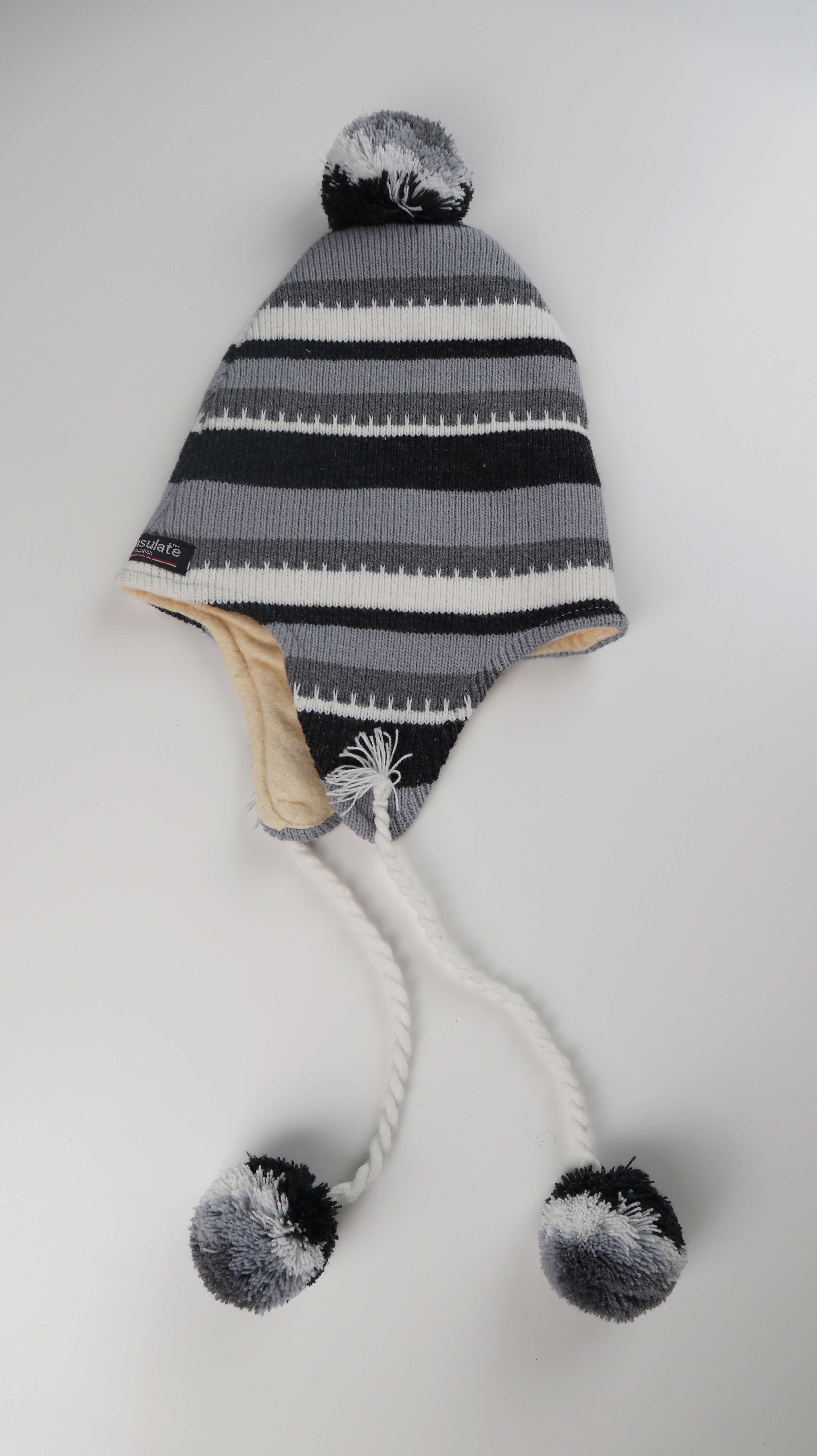 Mütze Pilotenmütze Ohrenklappen Strickmütze grau Thinsulate