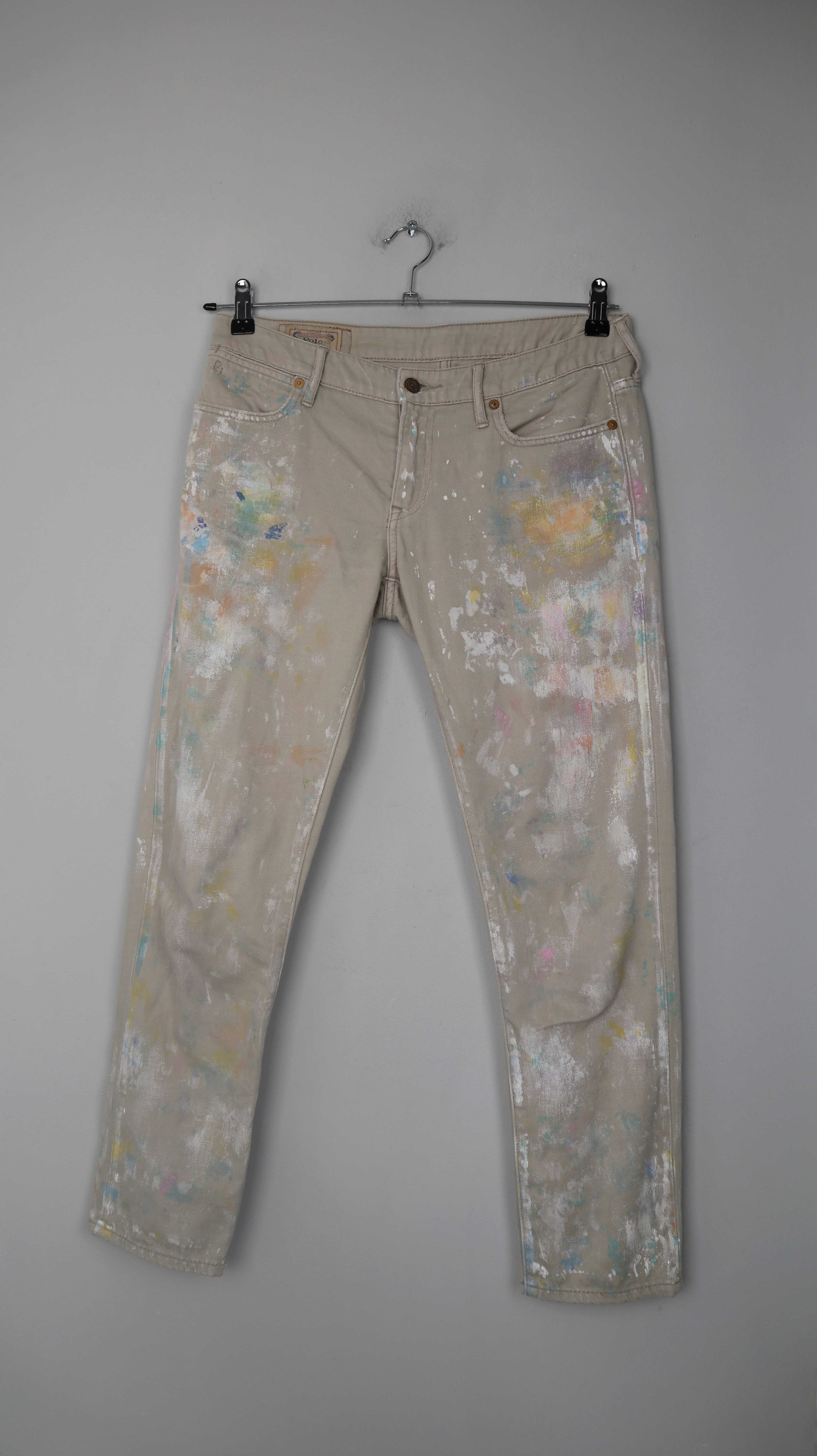 Polo Ralph Lauren Hose Beige Creme Edition 38 M 27 painted Farbe