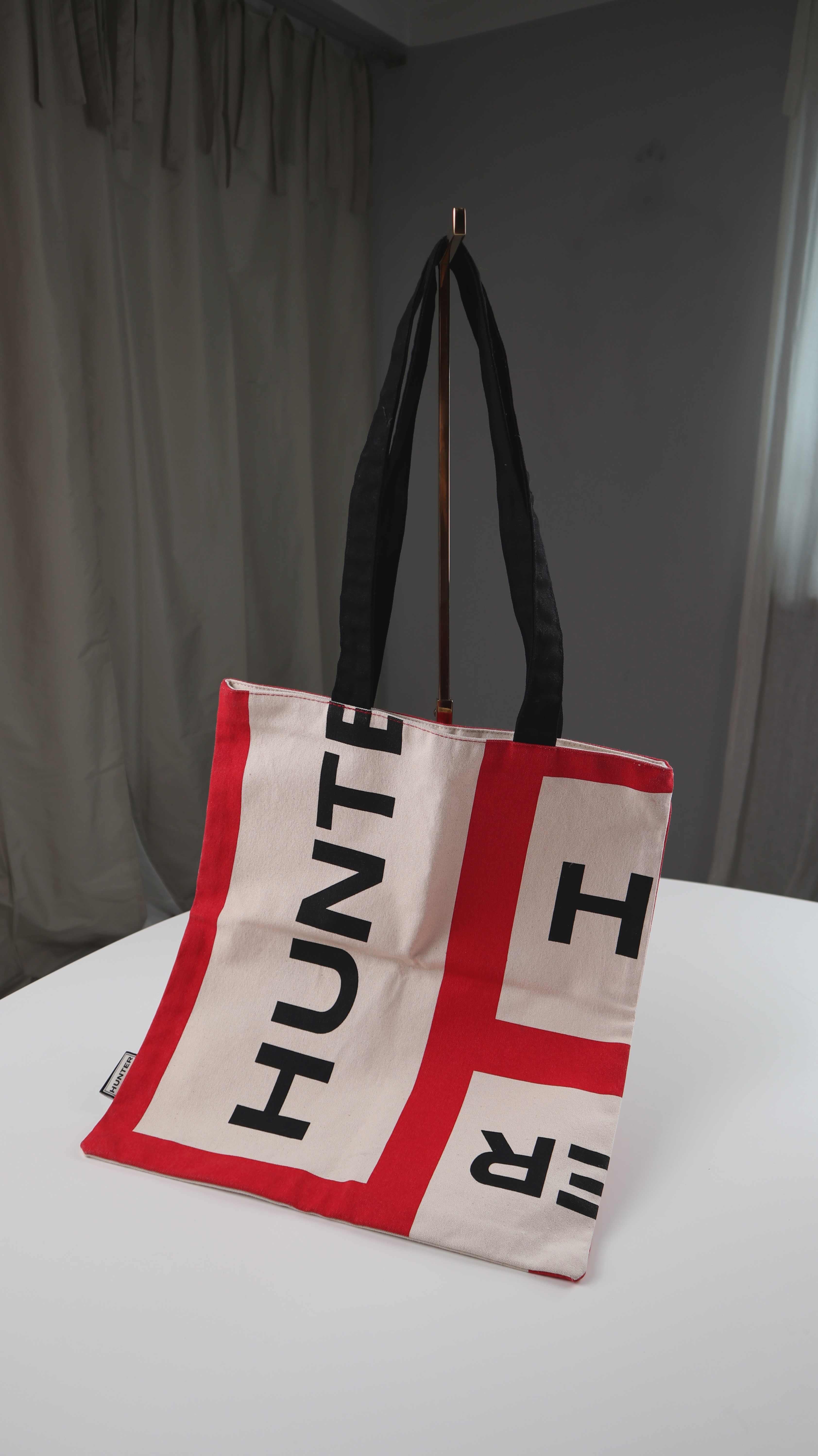 Hunter Beutel Jutebeutel Tasche Tragetasche Neu rot schwarz Stoffbeutel