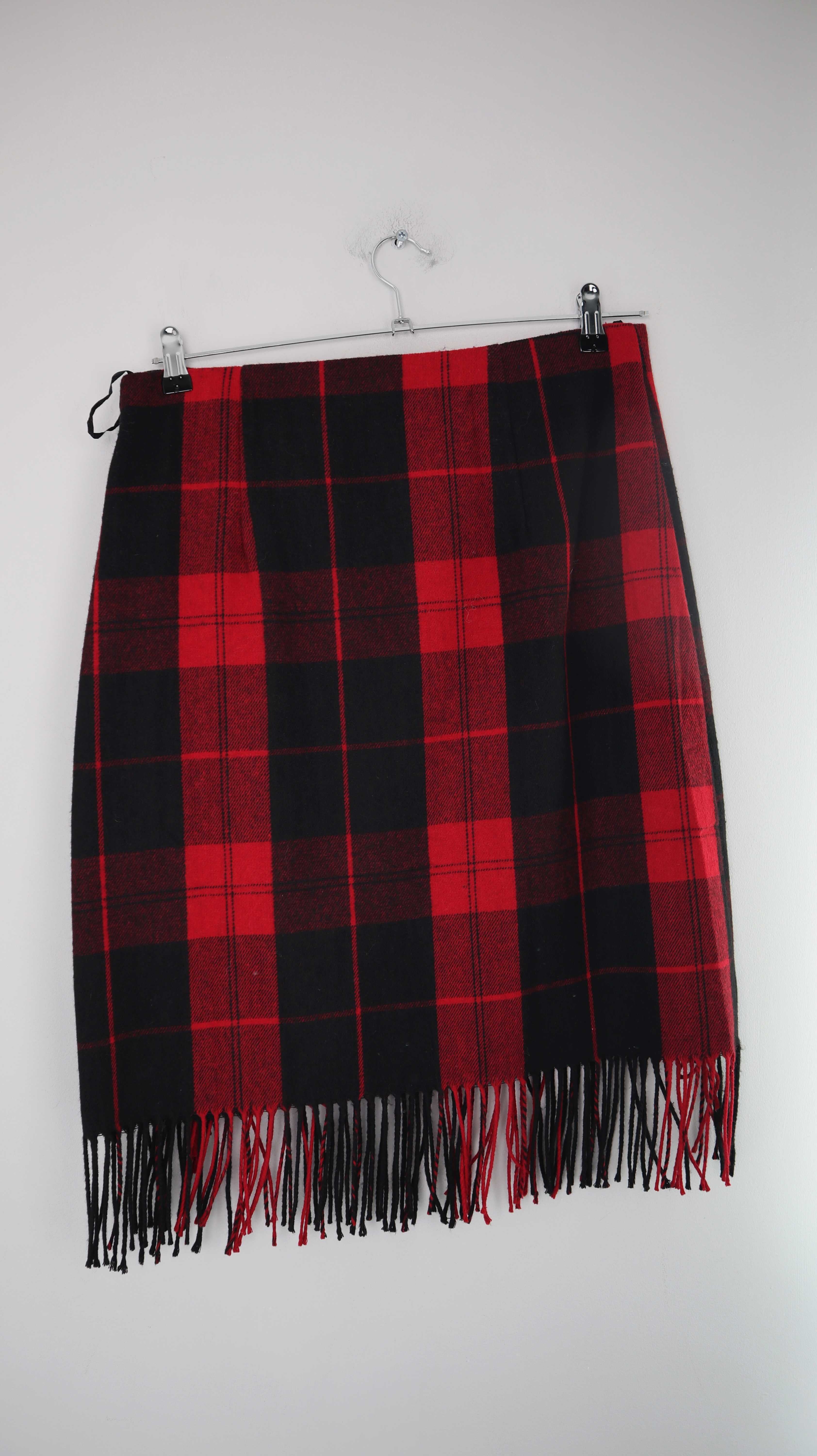 Piombo Rock Wickelrock schwarz rot 38 M Wolle Wollrock