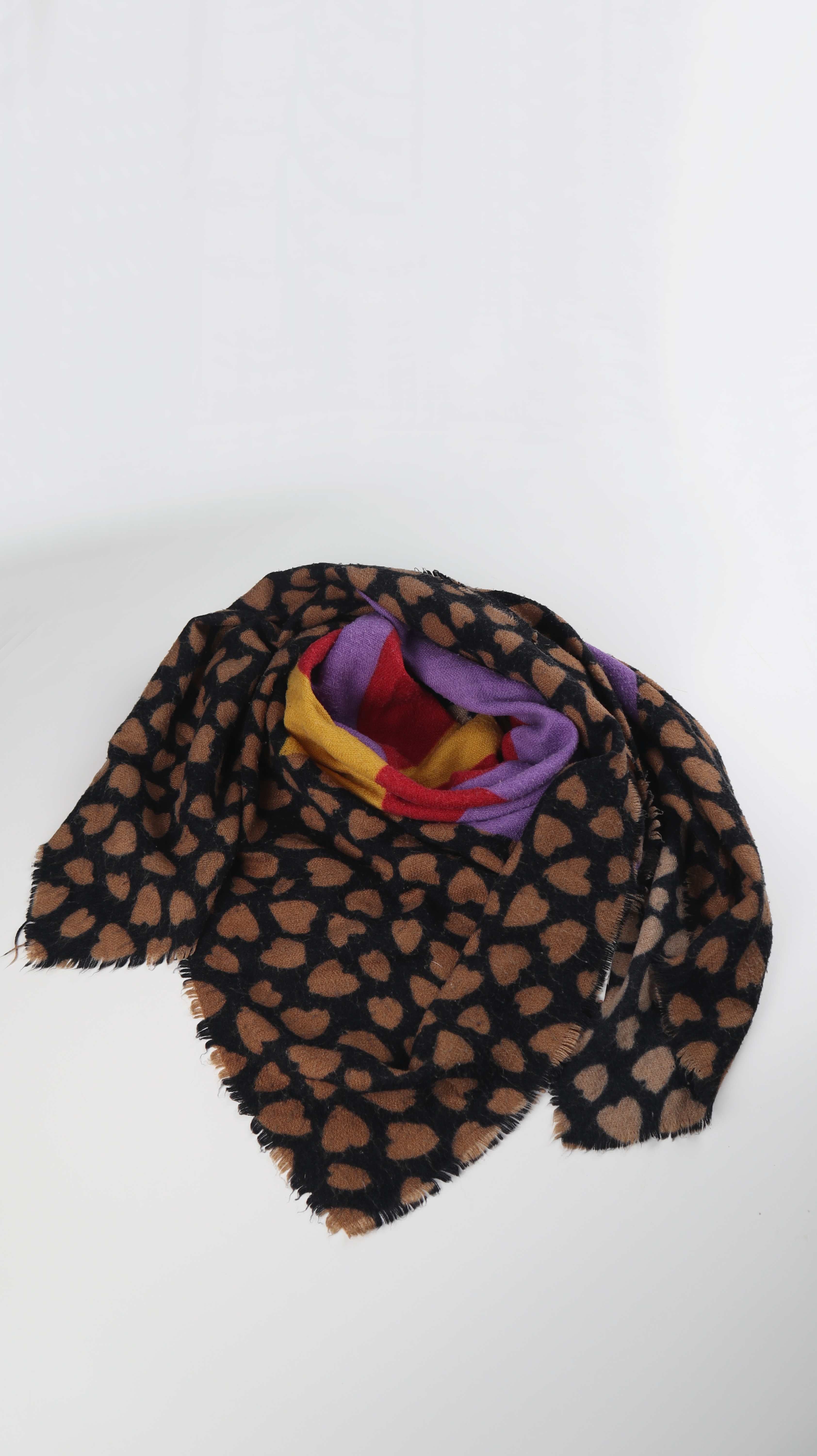 Codello Tuch Schal braun schwarz Animalprint gemustert Farben bunt