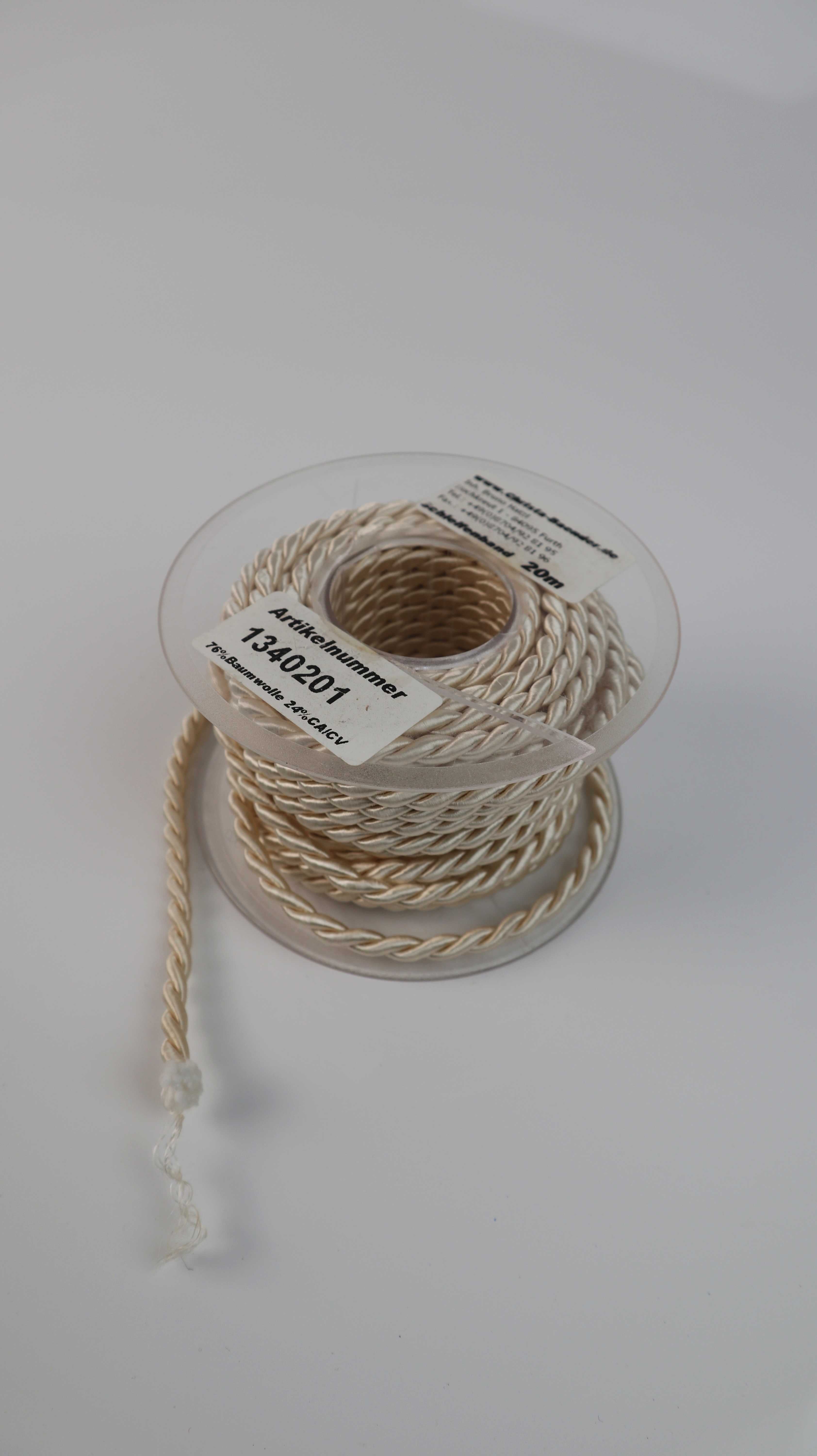 Kordel Band Creme Beige Kordelband geflochten