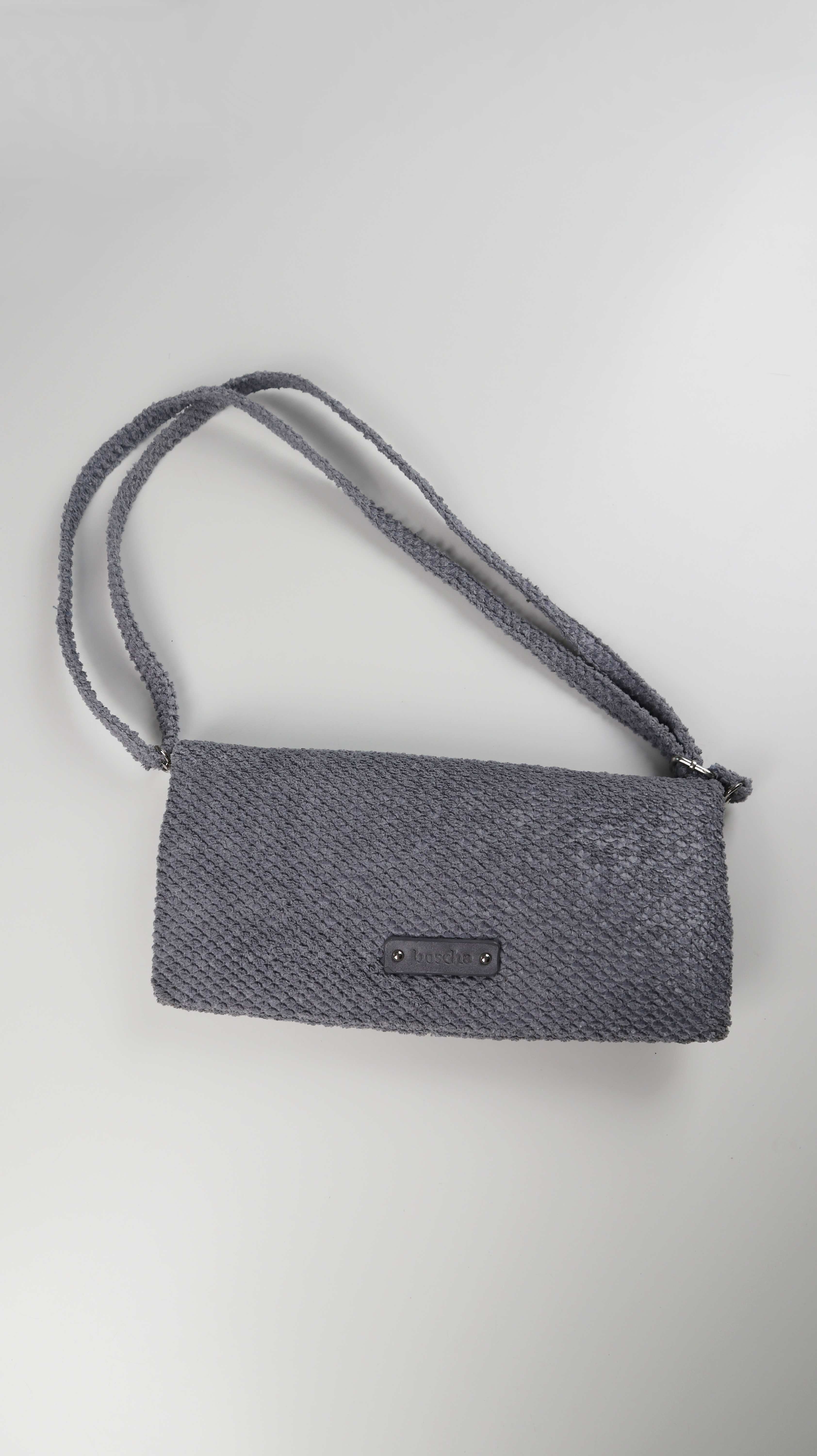 Tasche Handtasche grau Schultertasche boscha schmal