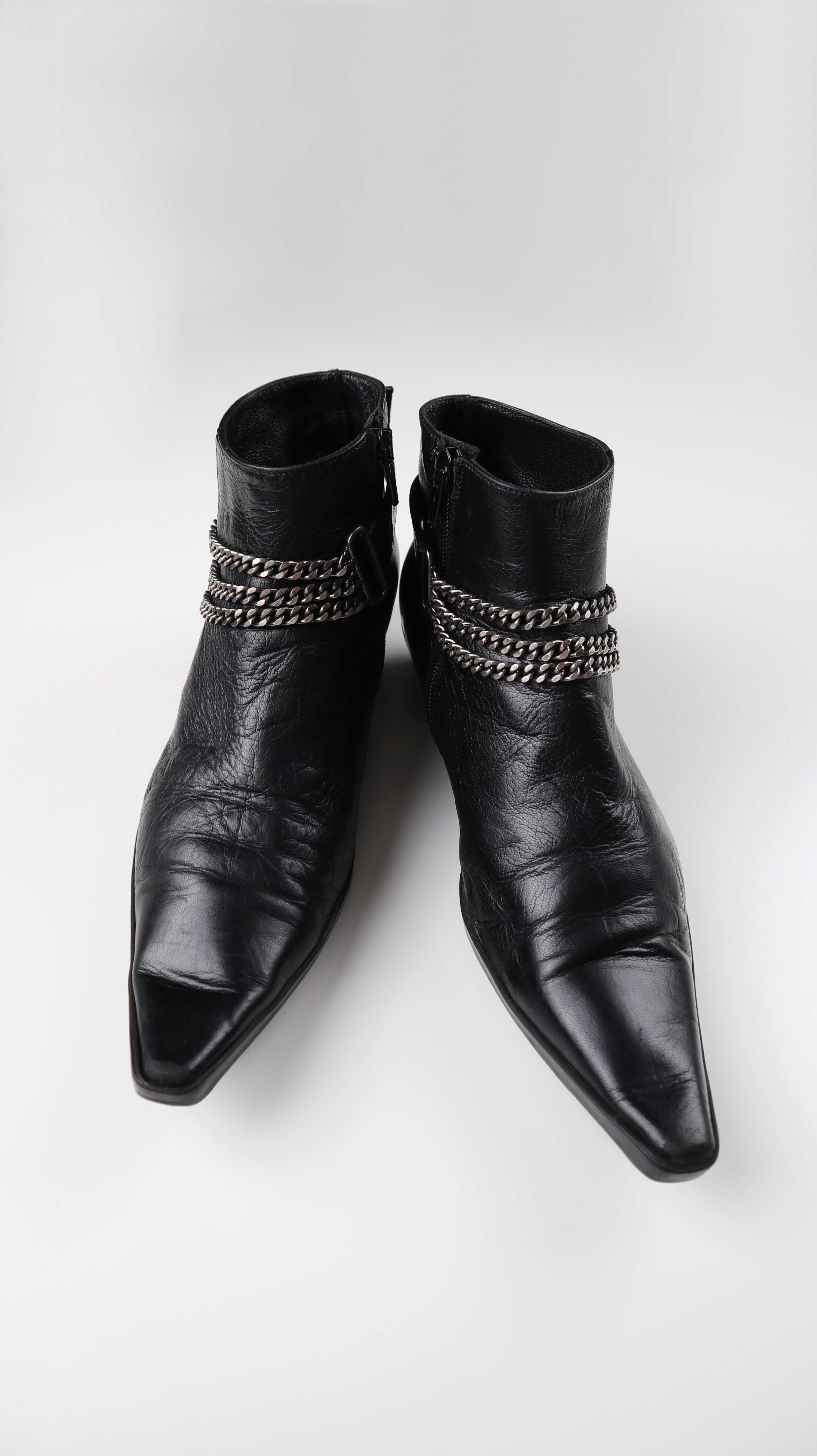 Dick Boons Stiefeletten Schwarz Leder 39 Spitz gerafft Stiefel