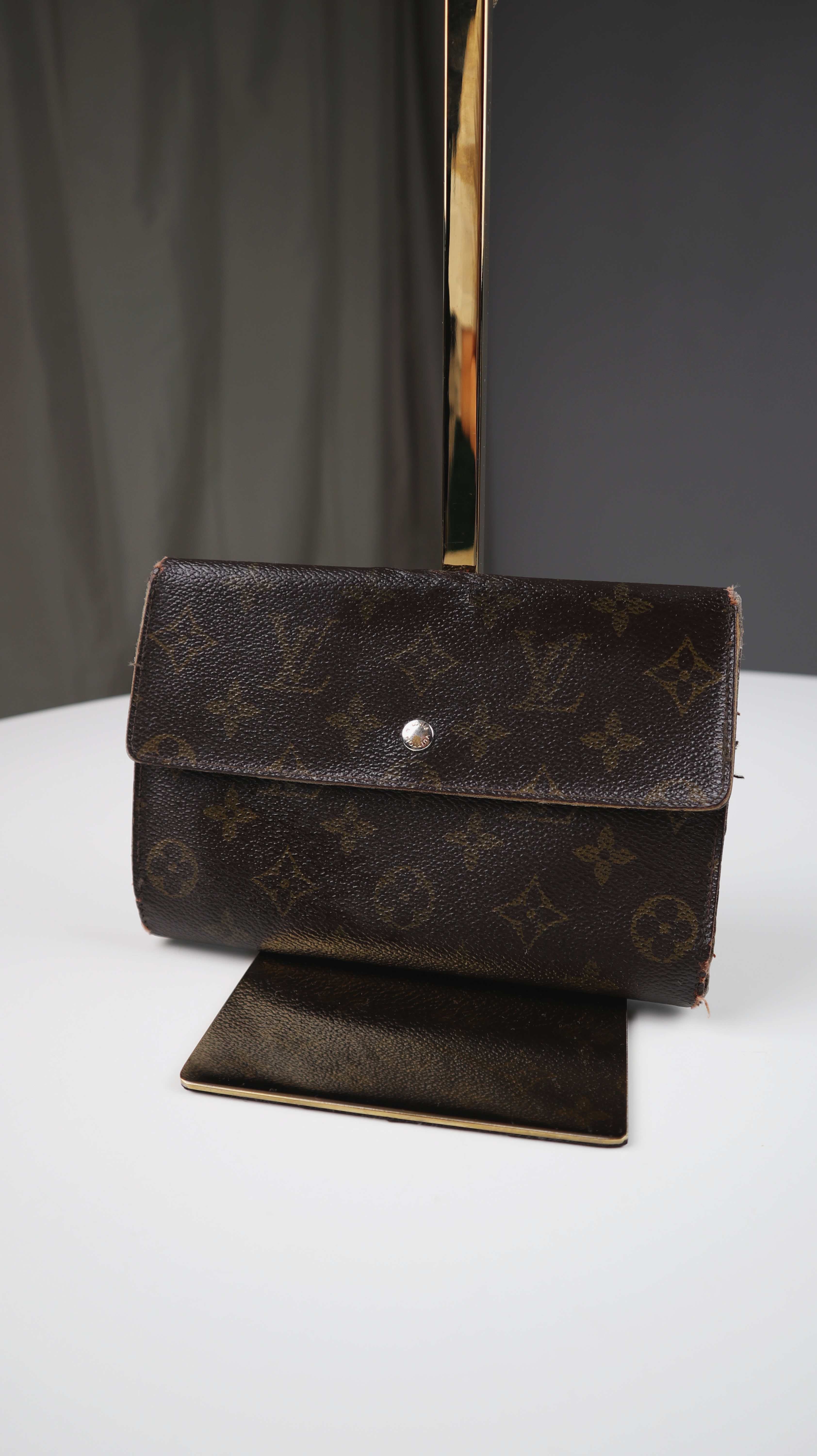 Vintage Louis Vuitton Portemonnaie Geldbörse dunkelbraun Etui Clutch Wallet