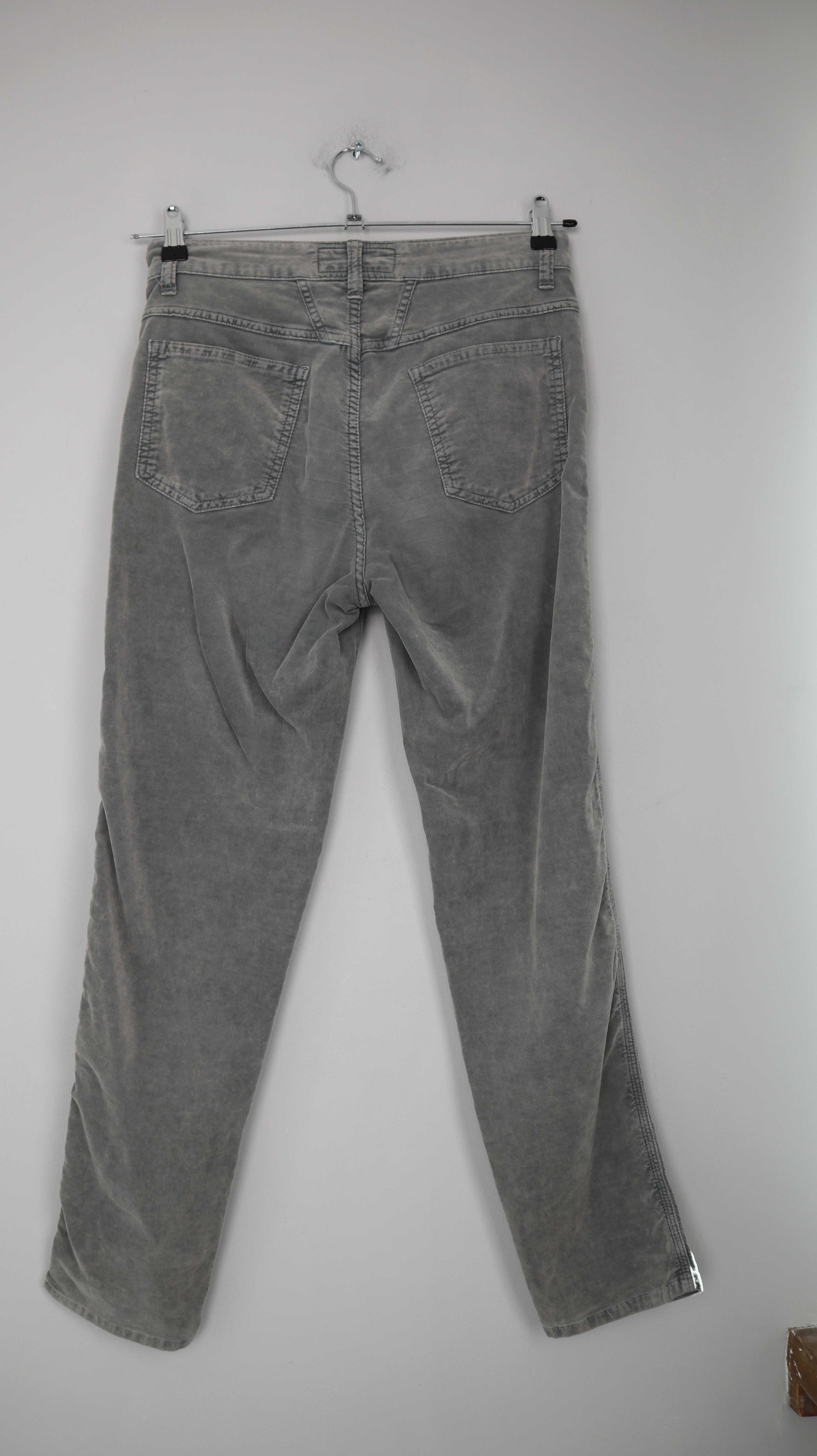 Closed Hose slim Grau Samthose Pedal Pusher 42 38 M high waist