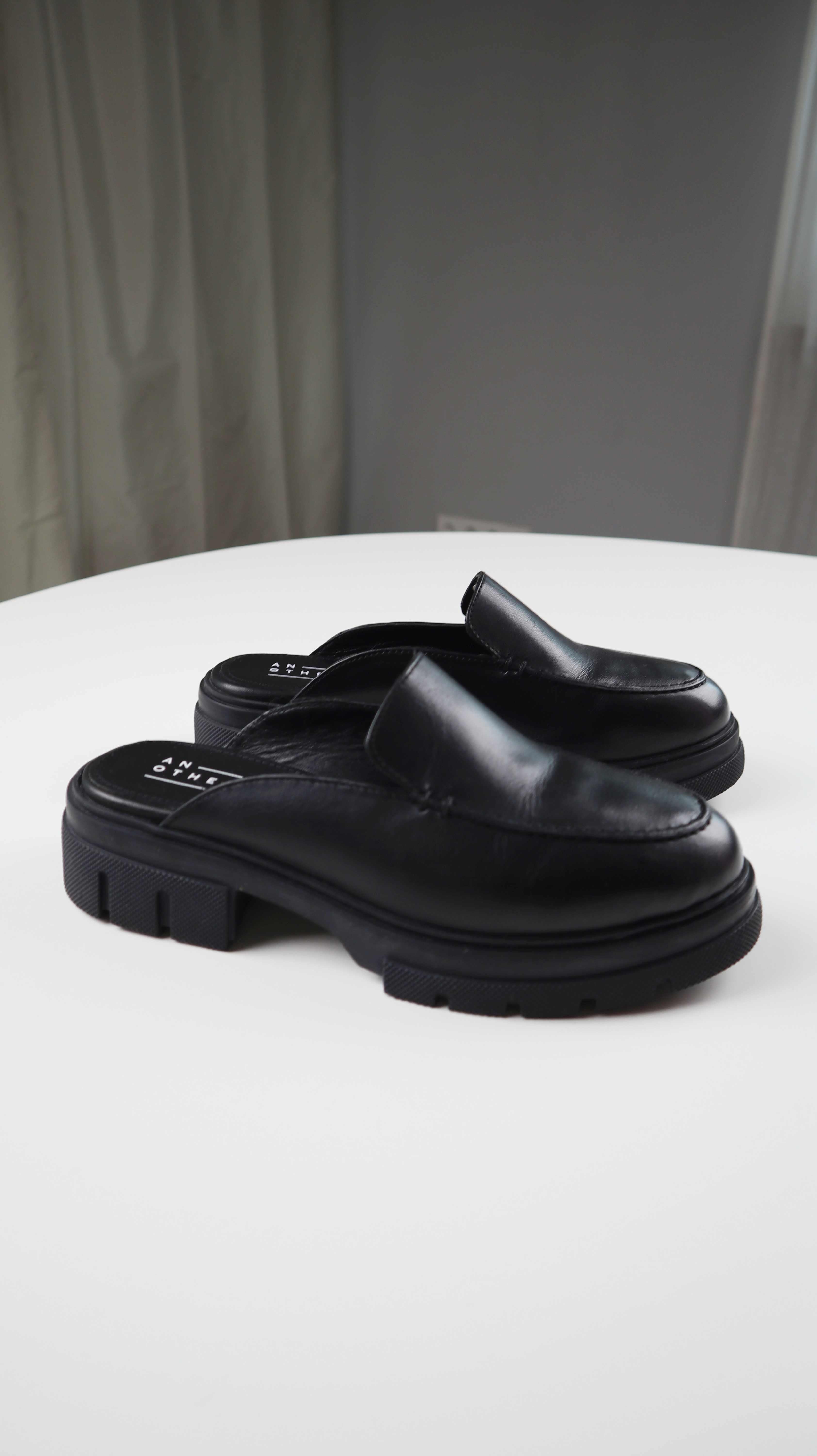 An other A Slipper schwarz 38 Loafer Halbschuhe Leder offen