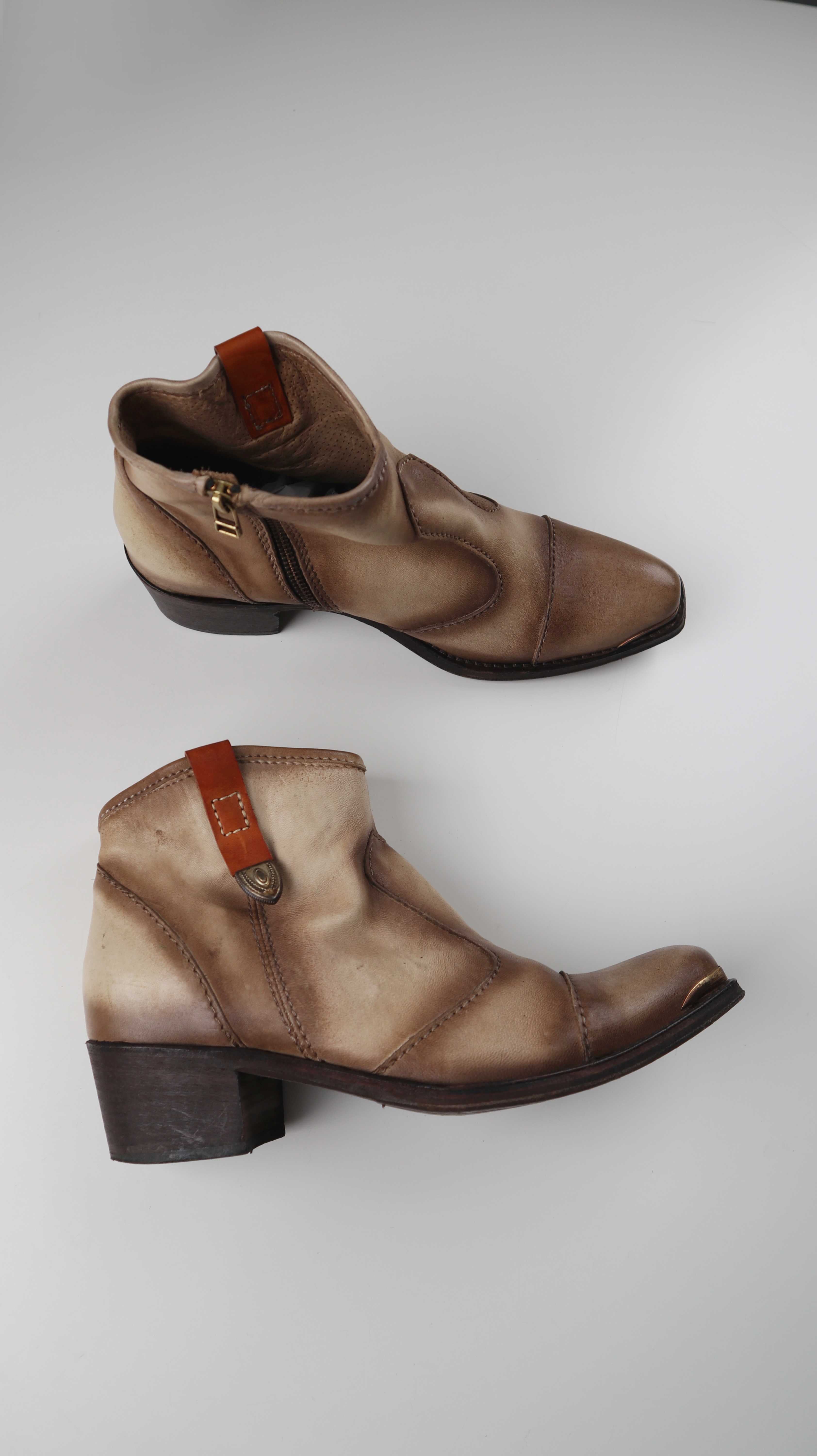 Area Forte Stiefel Stiefeletten 41 braun Cowboystiefel Boots Spitze