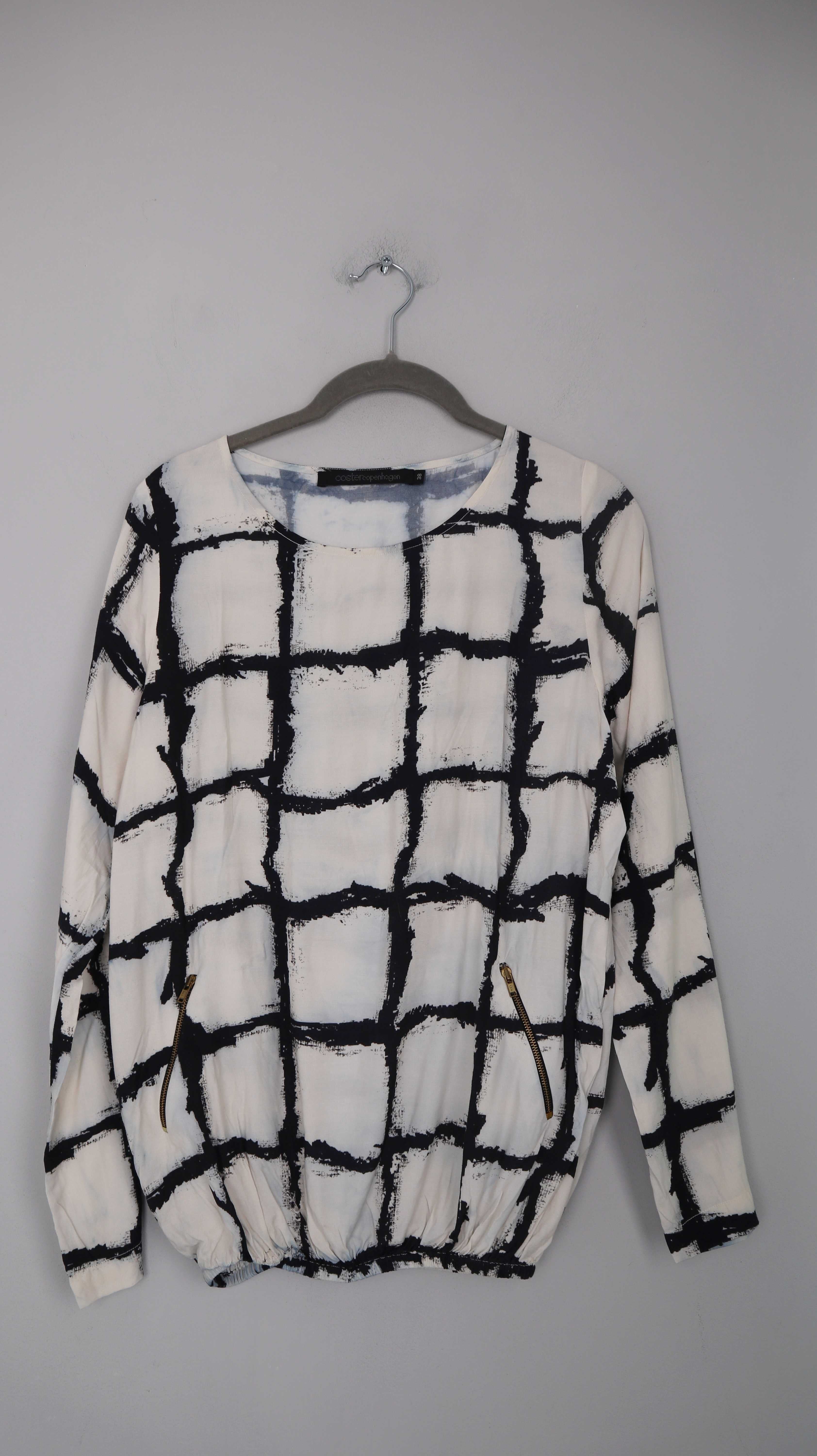 Coster Copenhagen Bluse Shirt weiß schwarz 38 M kariert Hemd