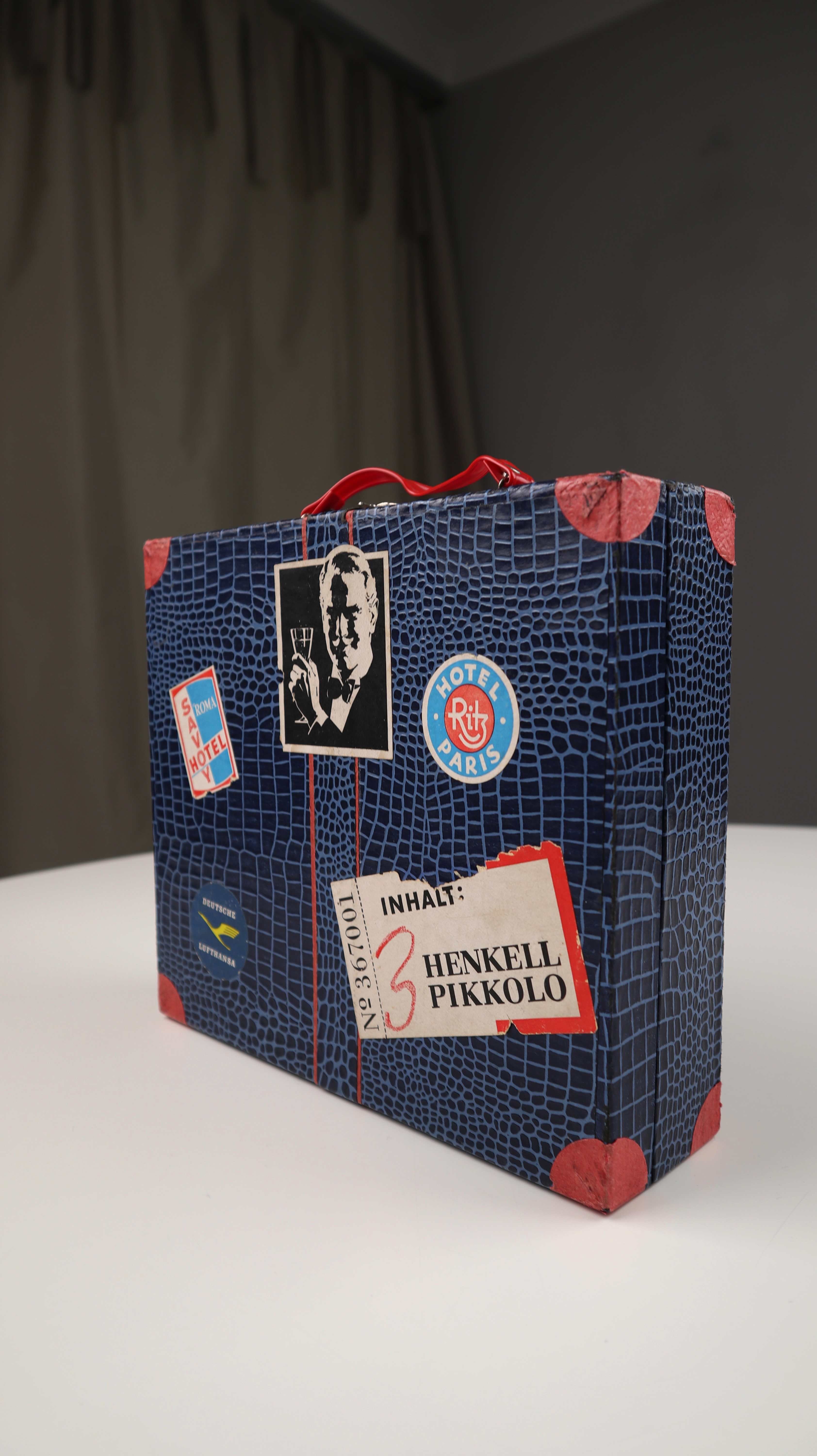 Koffer Nostalgie Lufthansa Box Aufbewahrungsbox 60er Henkel Pikkolo