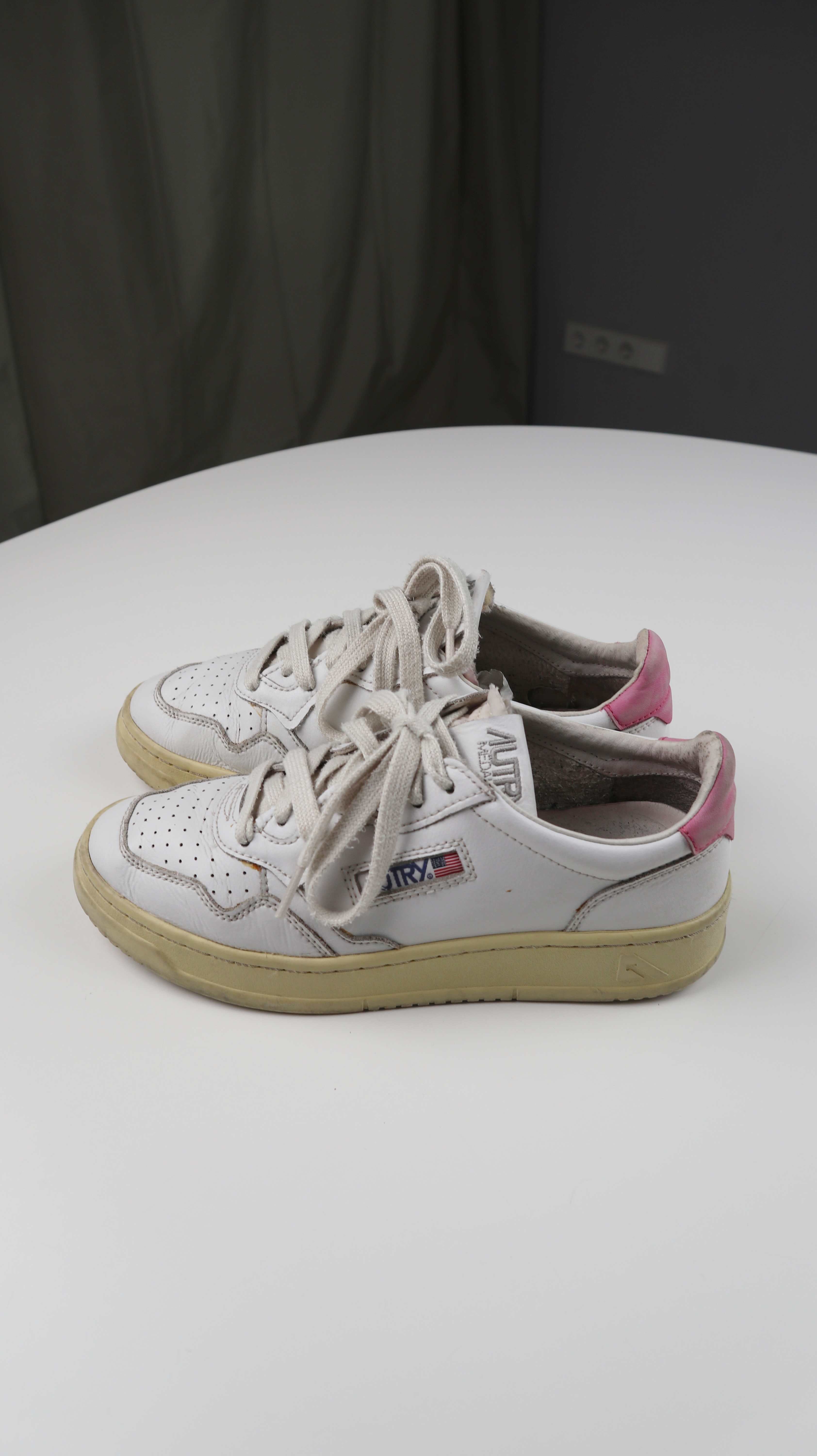 Autry Sneaker Turnschuhe 38 weiß Creme rosa Schnürer