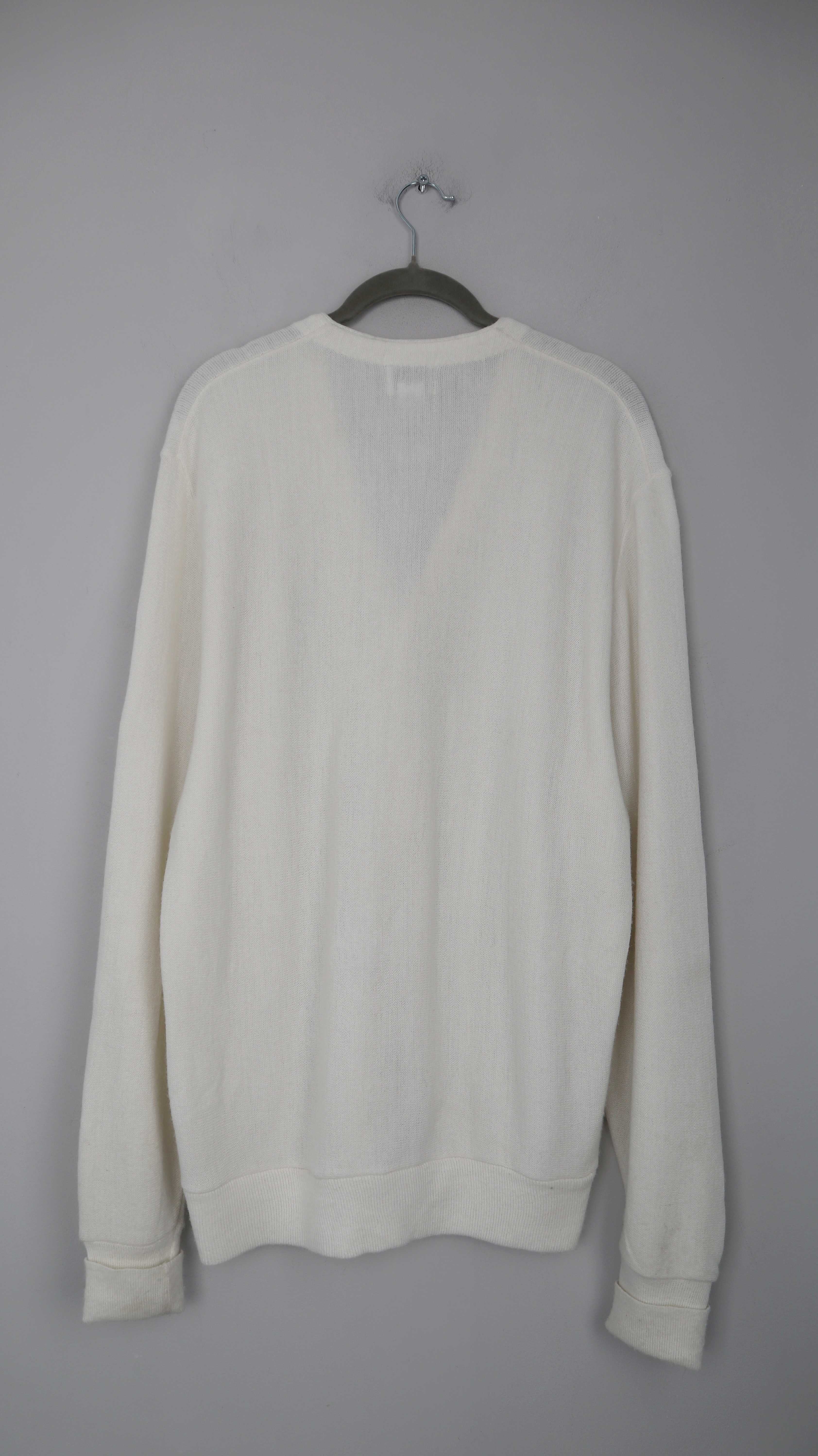 Lacoste Strickjacke Cardigan weiß Jacke Pullover gestrickt 40 L