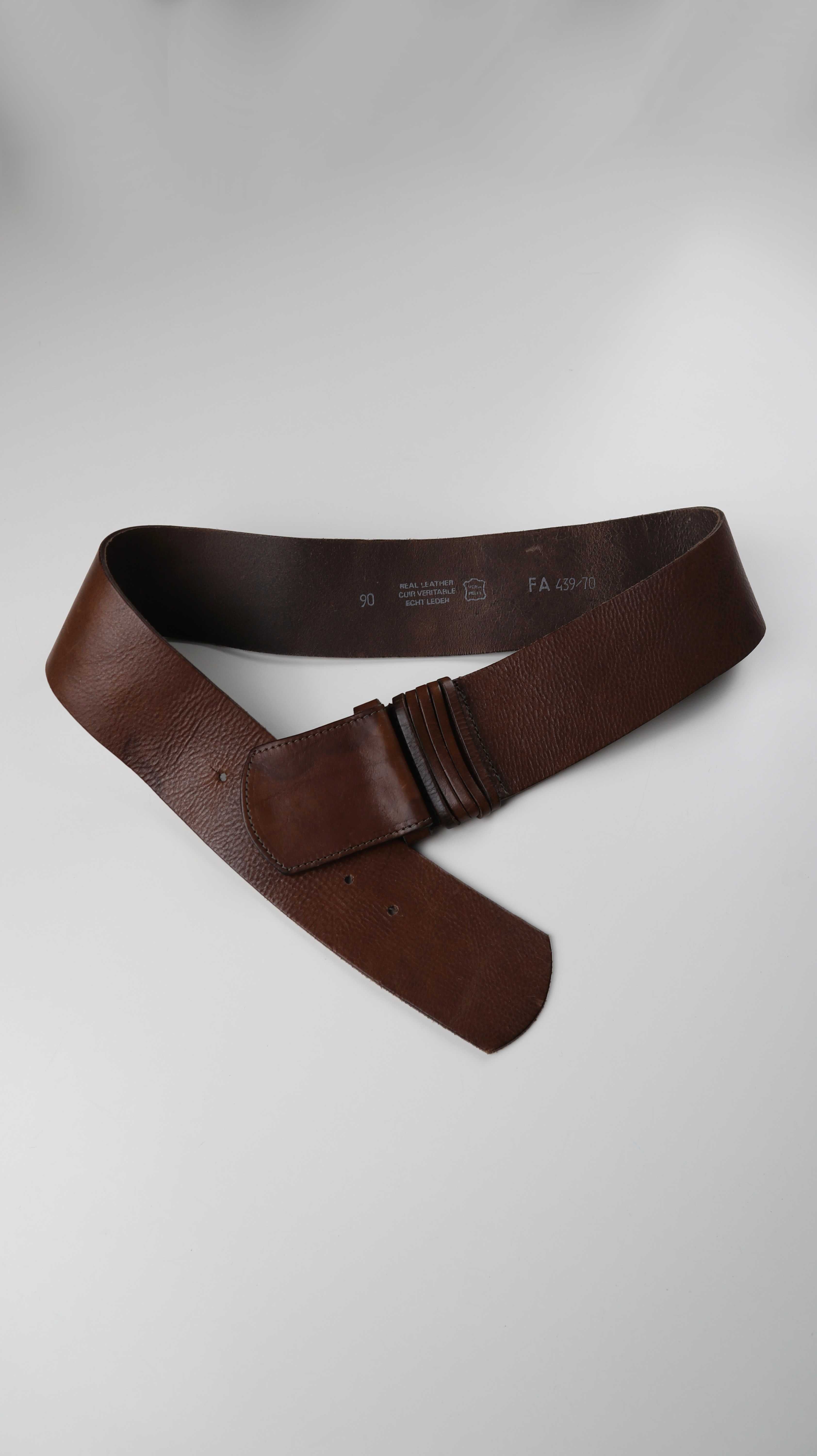 Gürtel Ledergürtel braun Taille 90cm breit Hüftgürtel