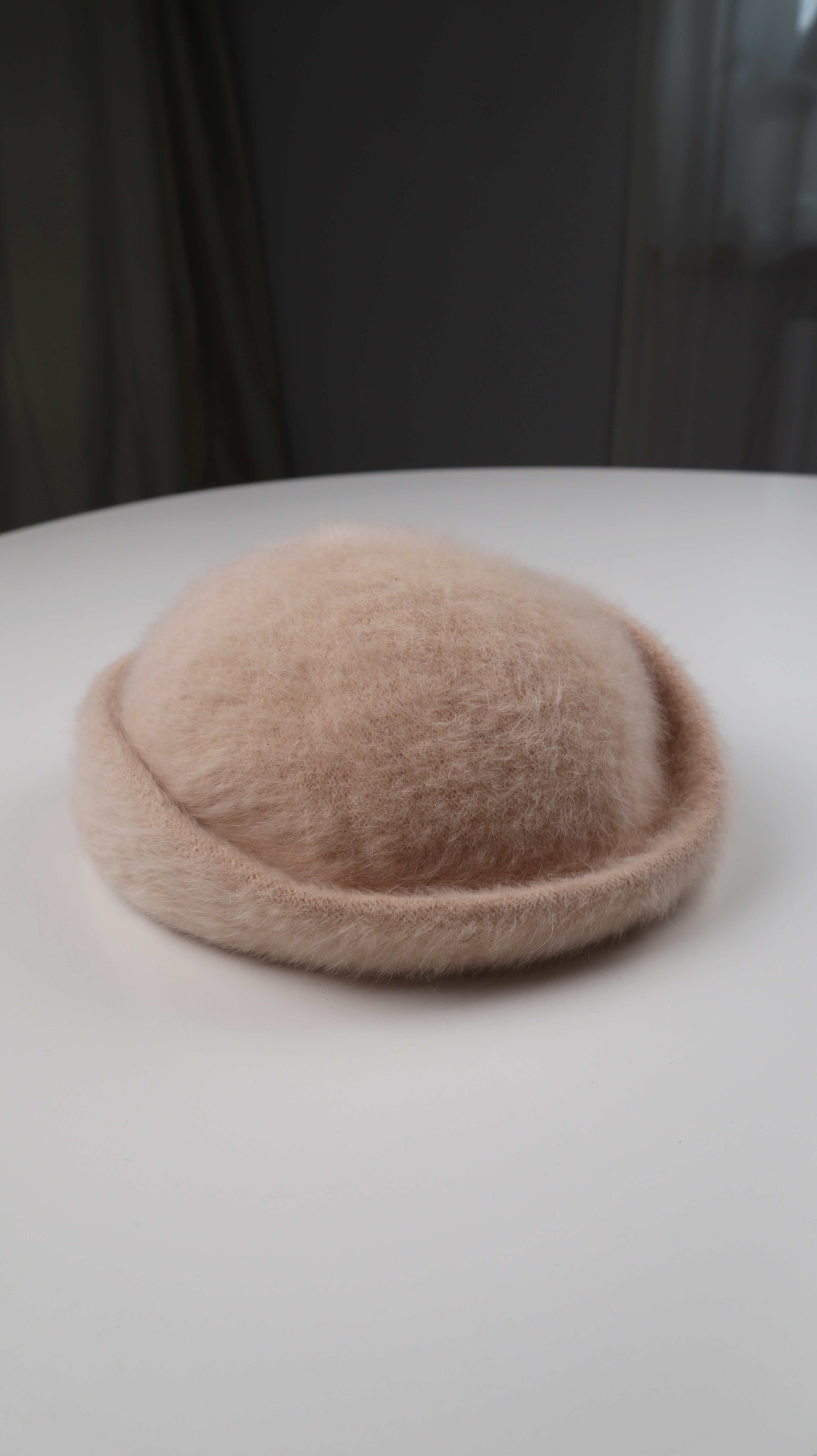 Pierre Laulhere Barett Kappe Rosa Pastell Mohair Mütze made in France