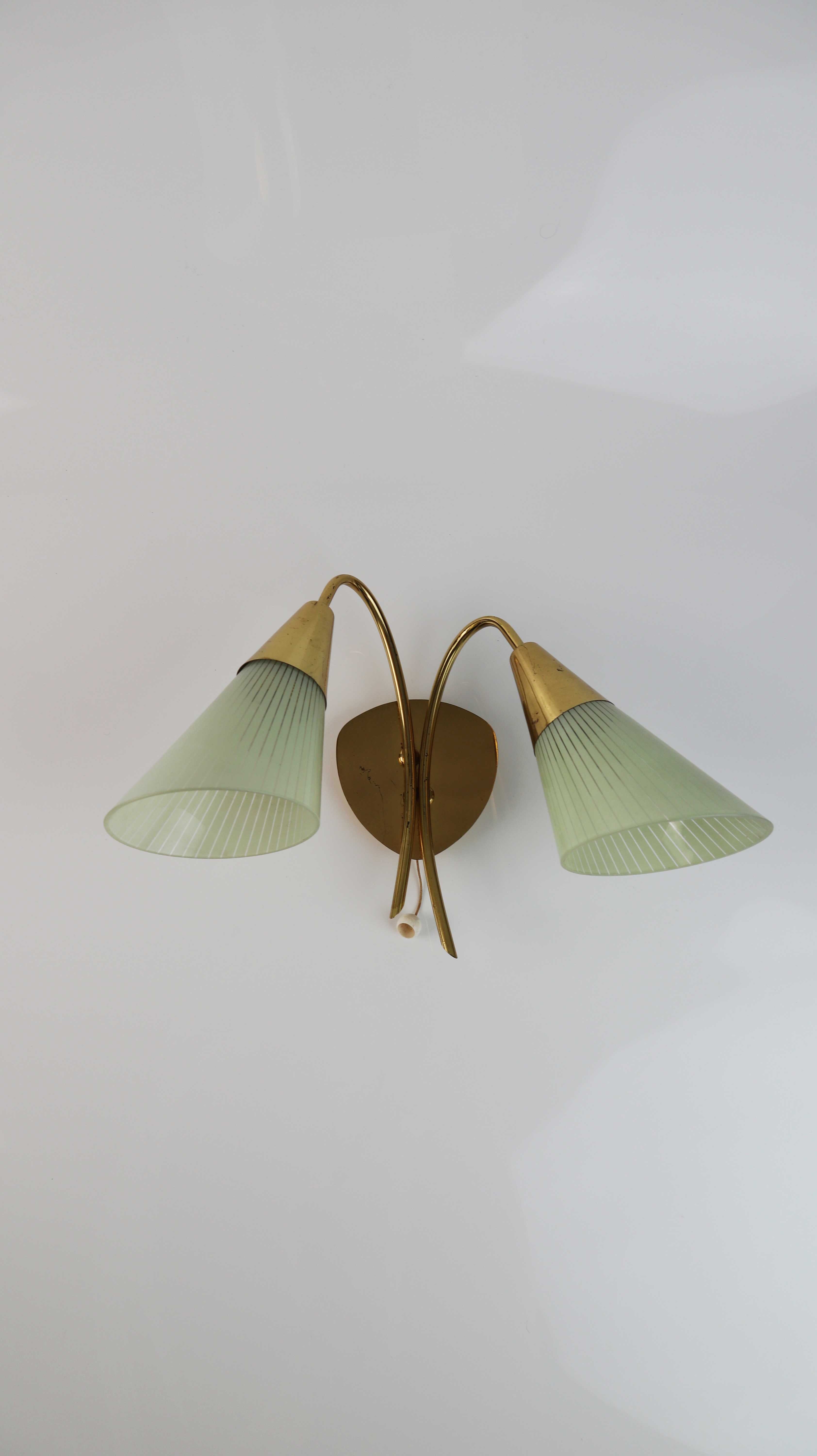 Schwedische Wandlampe Wandleuchte Vintage Retro gold grün