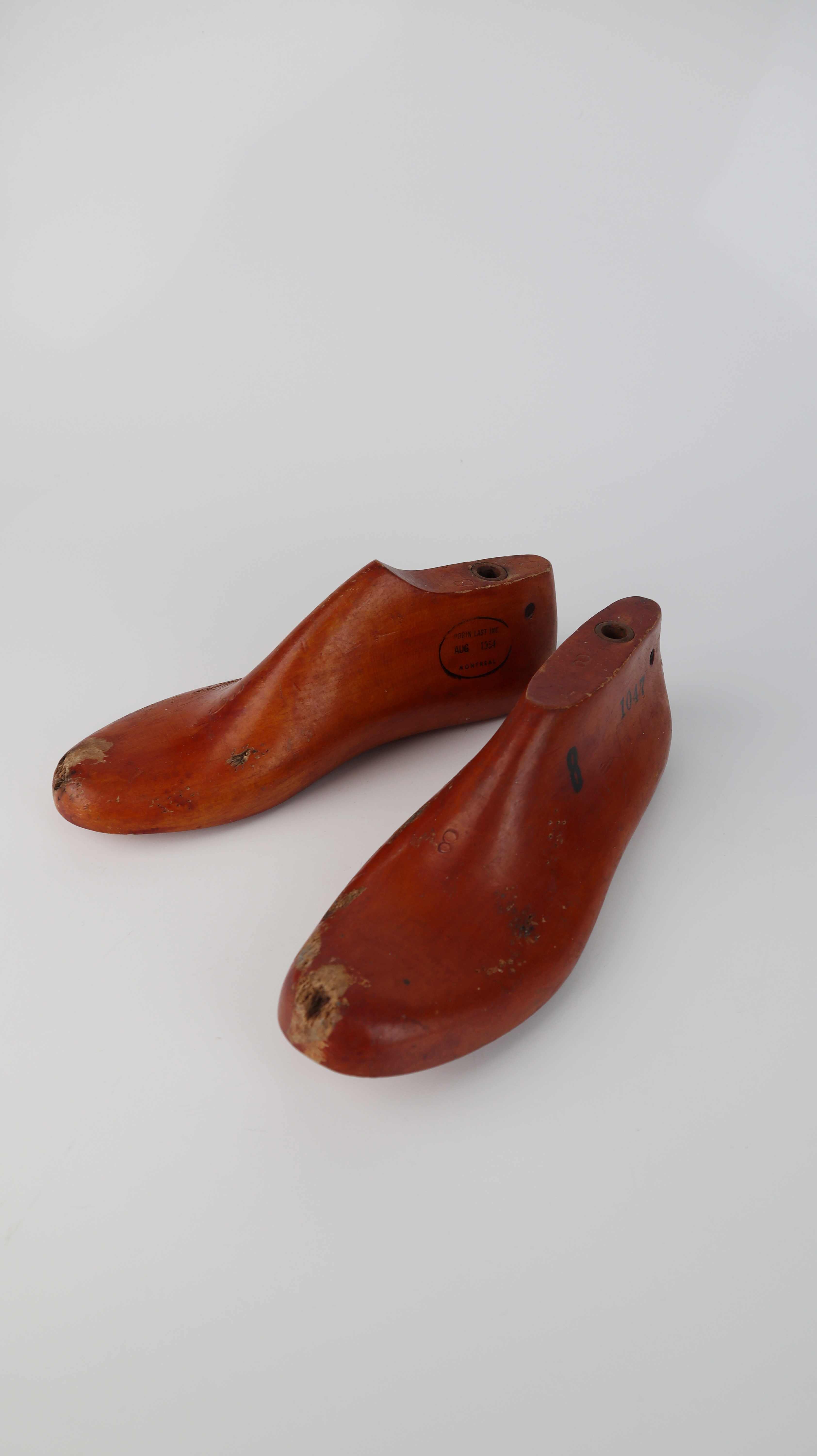 True Vintage Schuhleisten 1954 Montreal Holzdekoration Antike Formen Schuster Holzformen