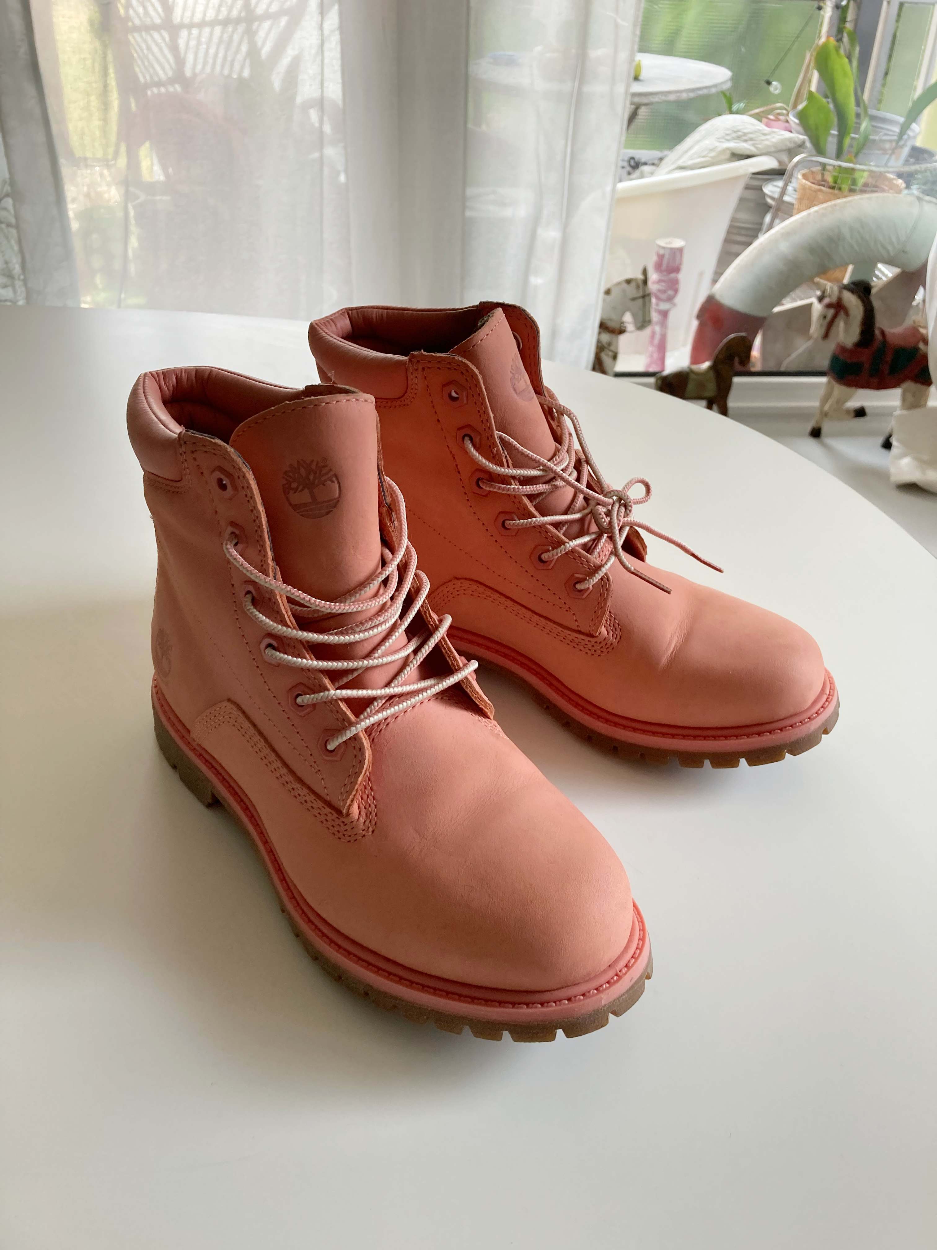 Timberland Boots 39 Stiefel Rosa Pastell Stiefeletten Arbeitsstiefel