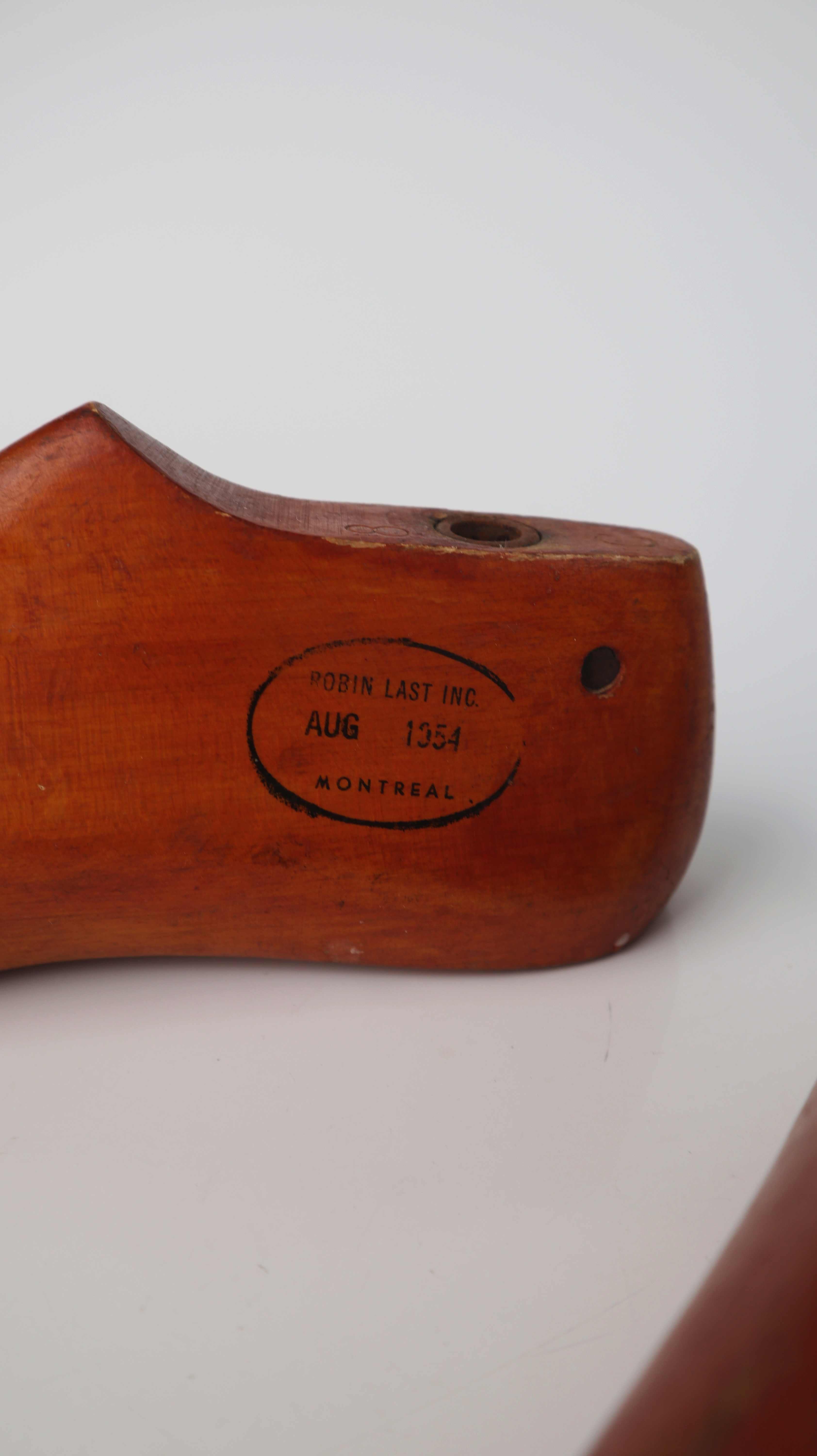 True Vintage Schuhleisten 1954 Montreal Holzdekoration Antike Formen Schuster Holzformen