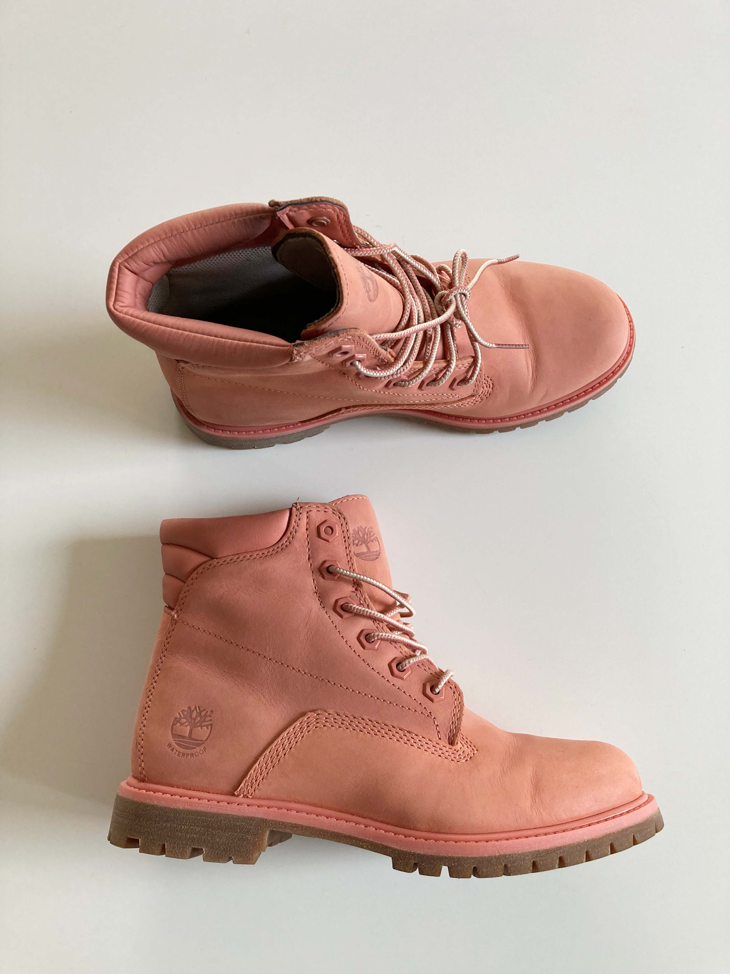 Timberland Boots 39 Stiefel Rosa Pastell Stiefeletten Arbeitsstiefel