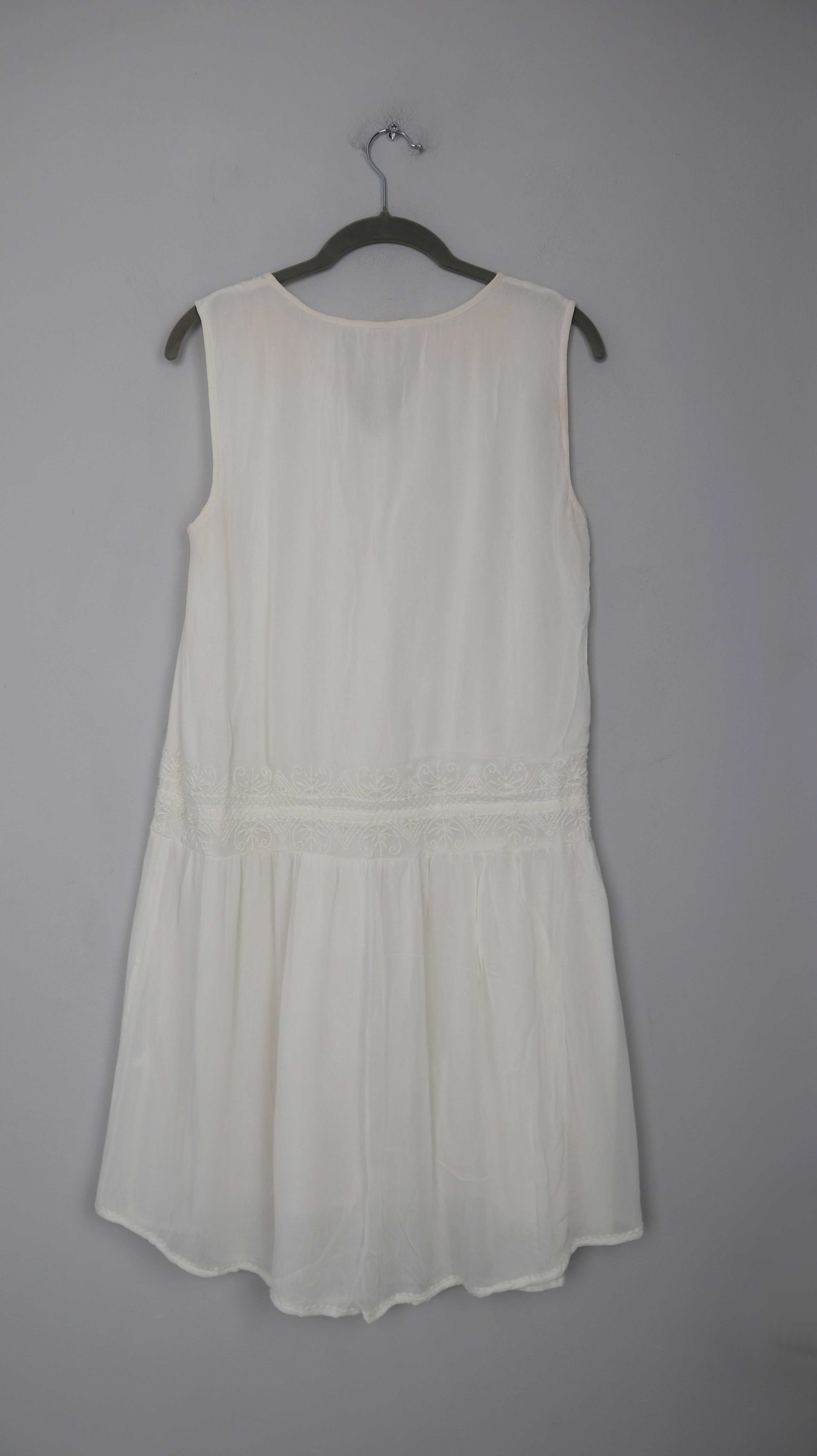 Esprit Kleid weiß 38 M Midi Midikleid Sommerkleid Creme Hippie