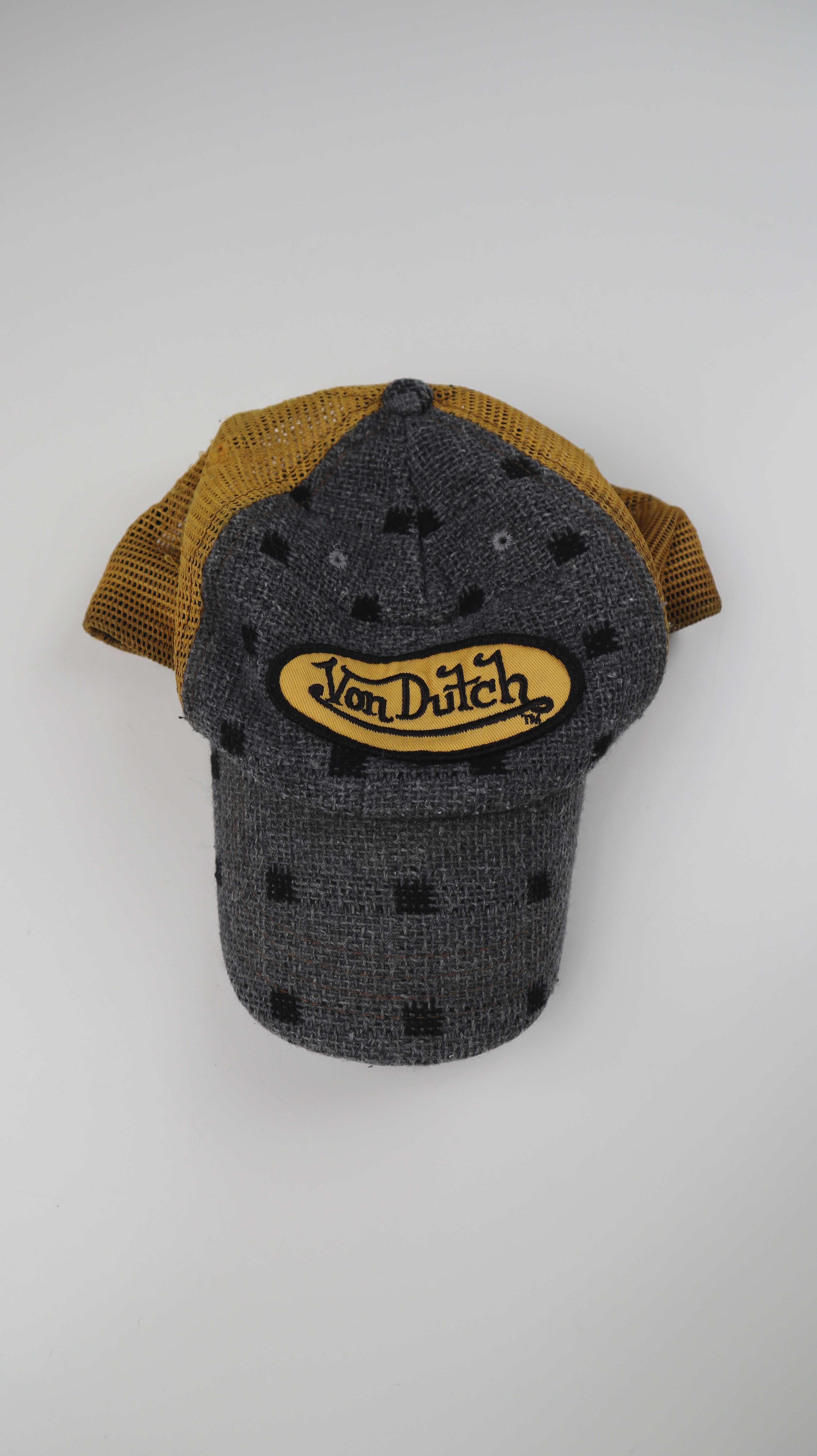 Von Dutch Cap Kappe grau gelb Käppi Schirmmütze