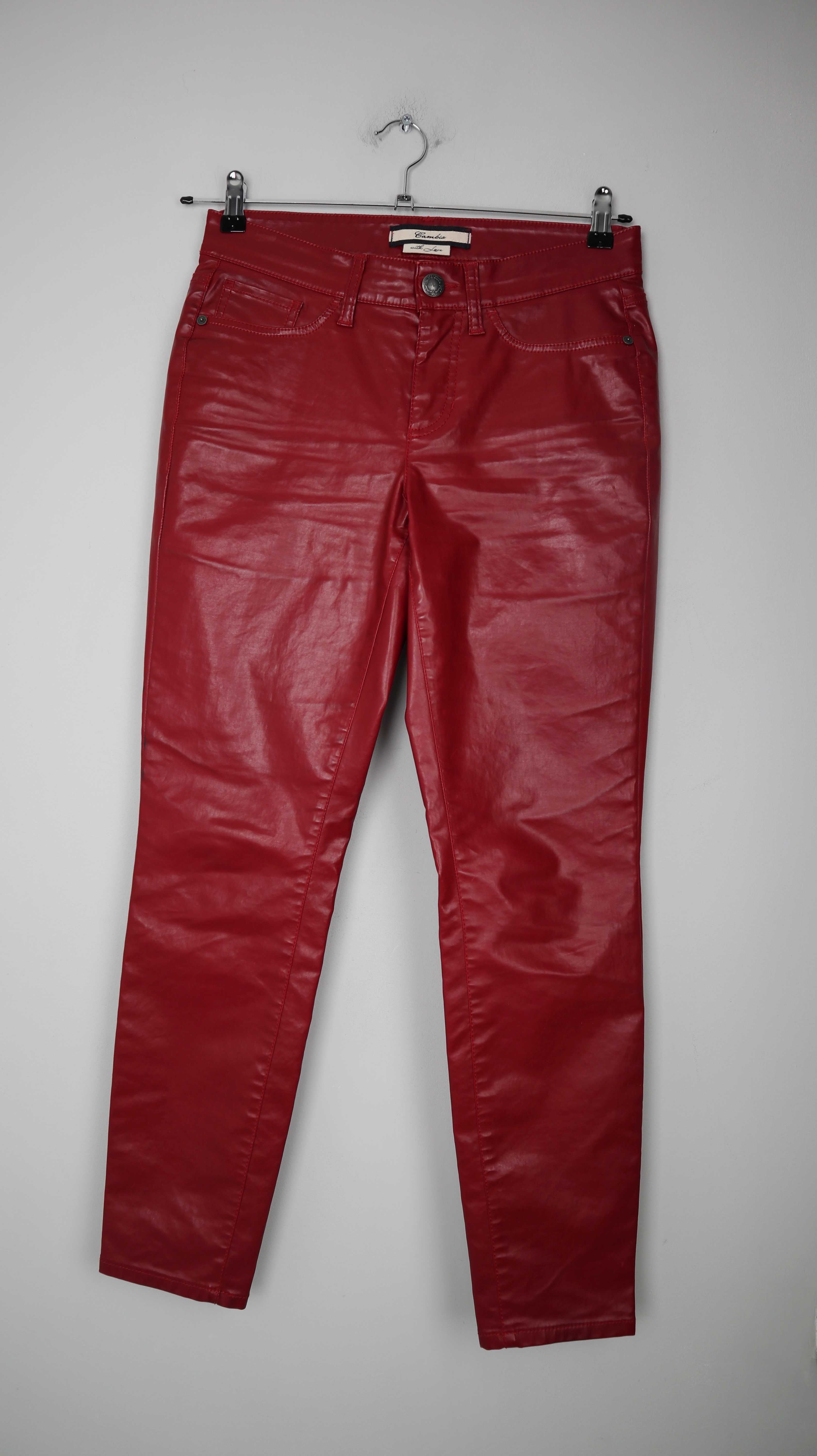 Cambio Hose Rot 38 M Röhrenhose Parla Lackhose Weinrot