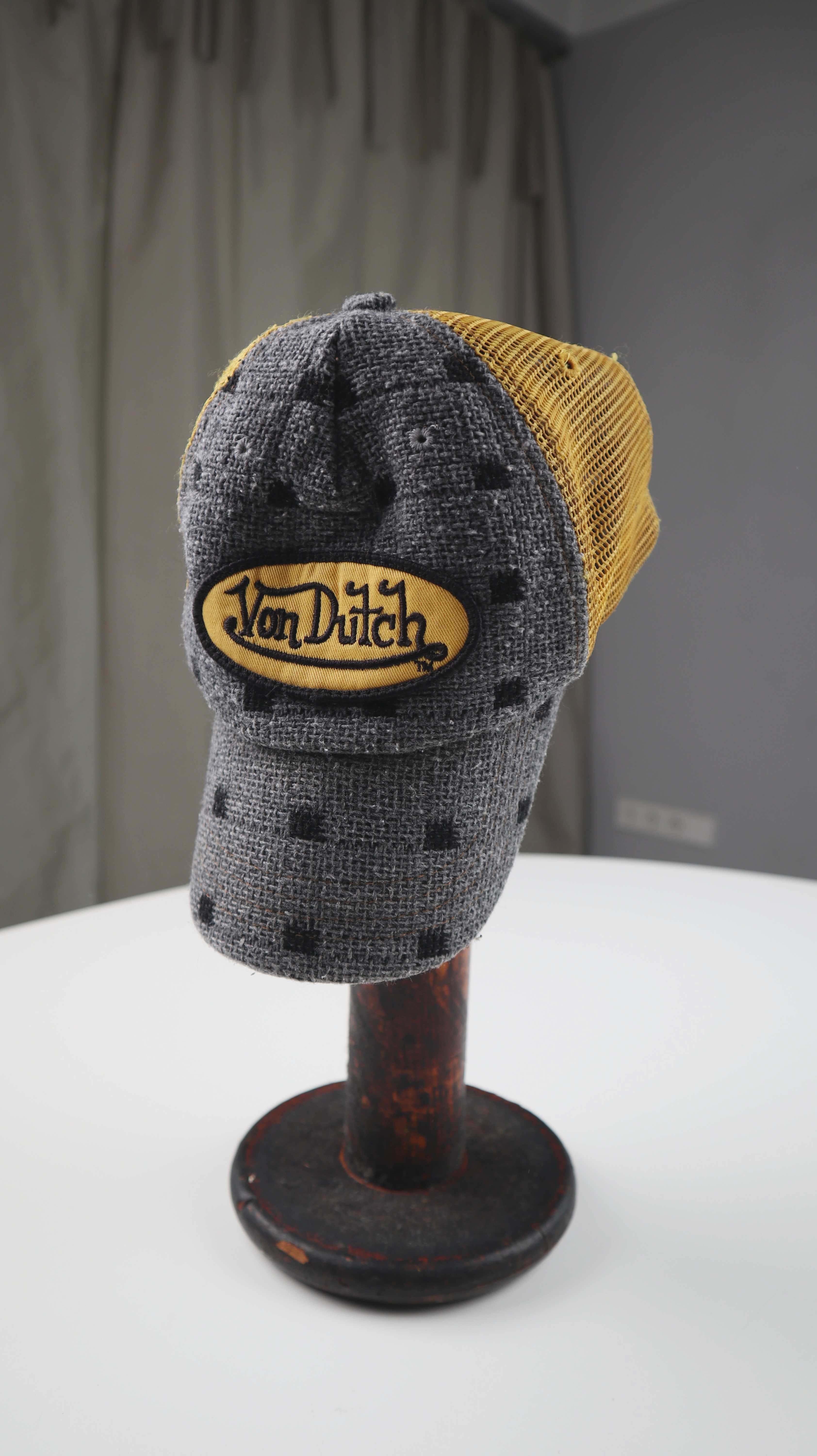 Von Dutch Cap Kappe grau gelb Käppi Schirmmütze
