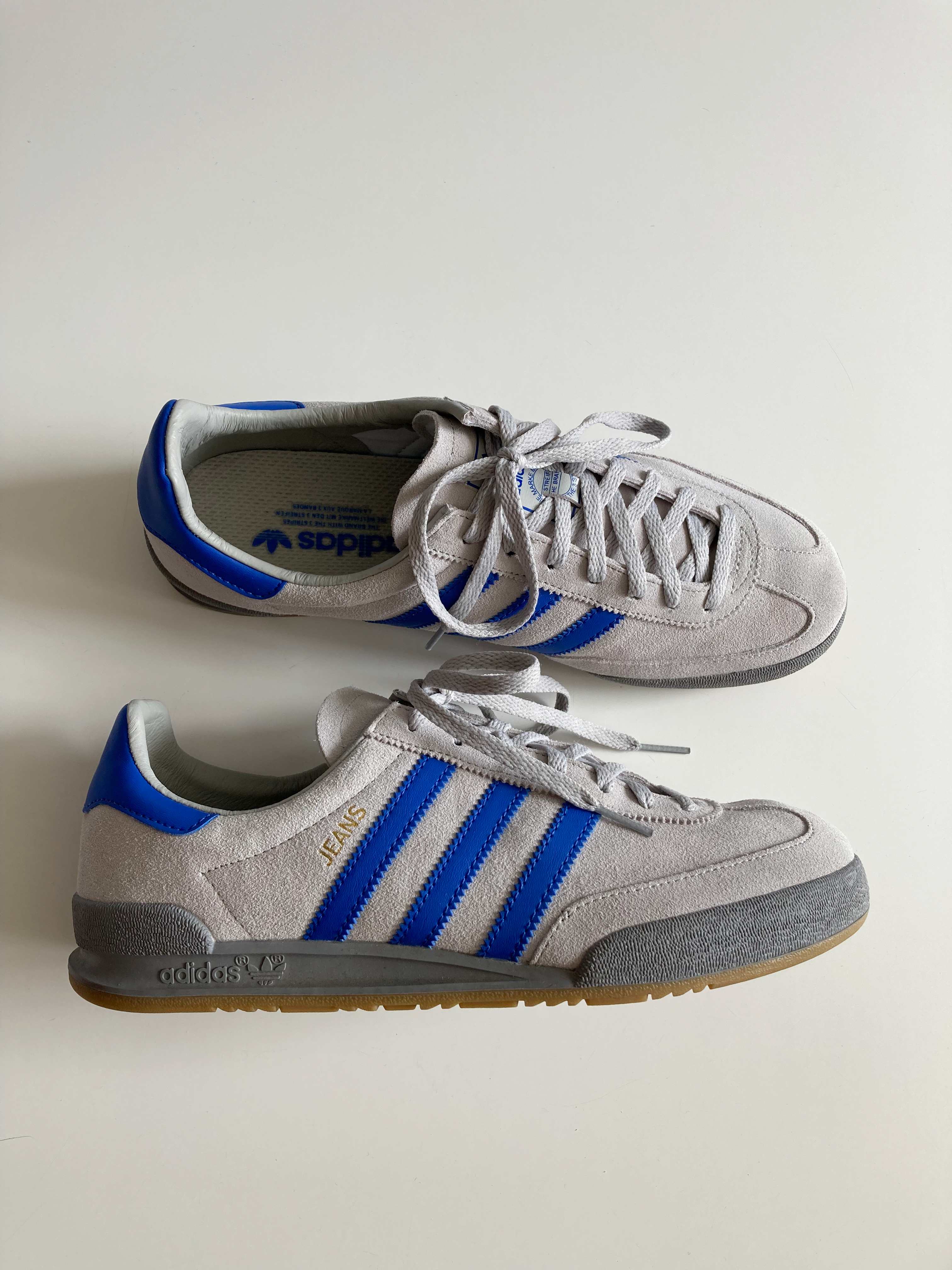 Adidas Jeans Sneaker Turnschuhe Grau neu Wildleder 44 Blau