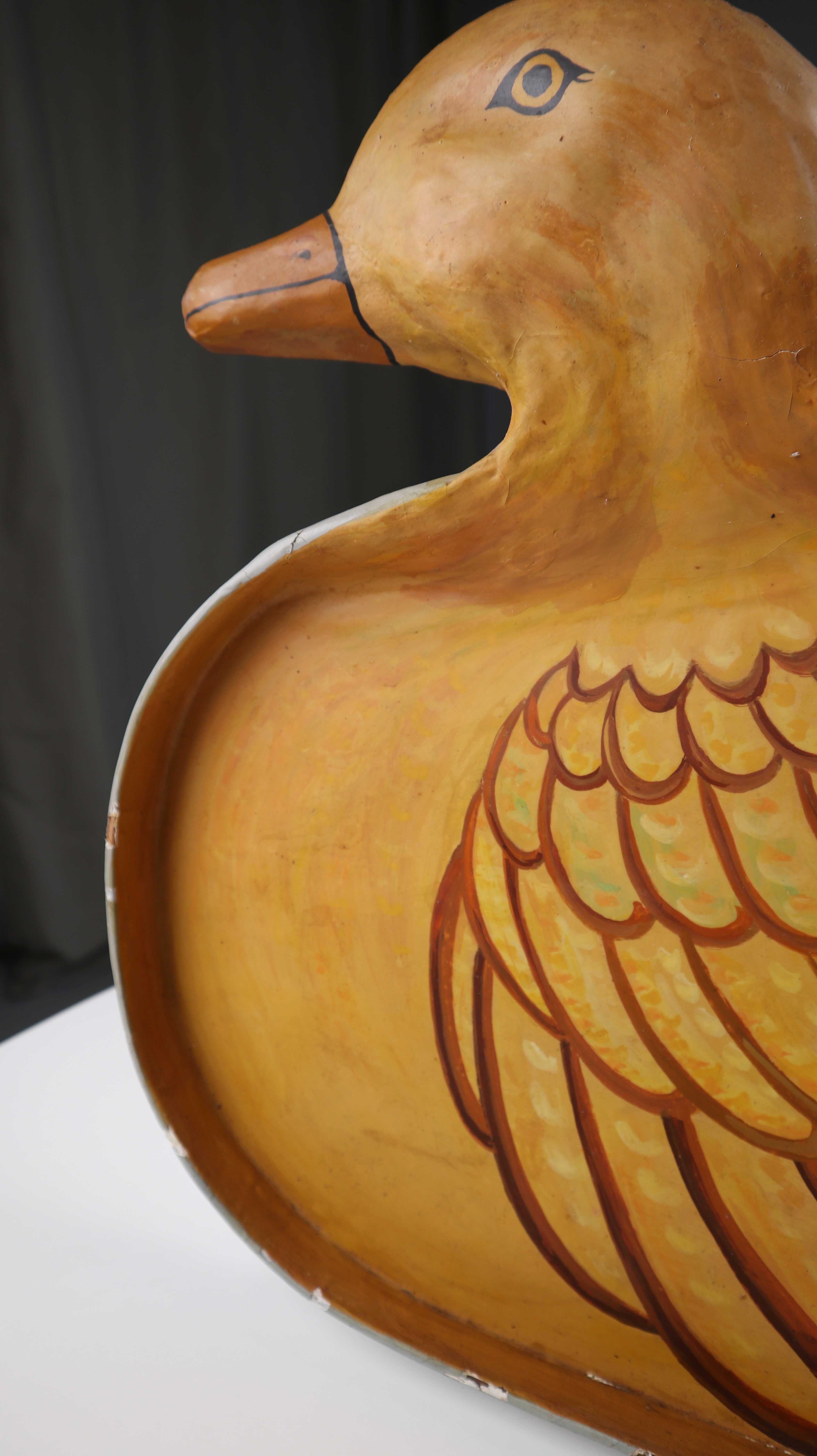 True Vintage Tablett bemalt Ente Ententablett Form Tier Landhaus