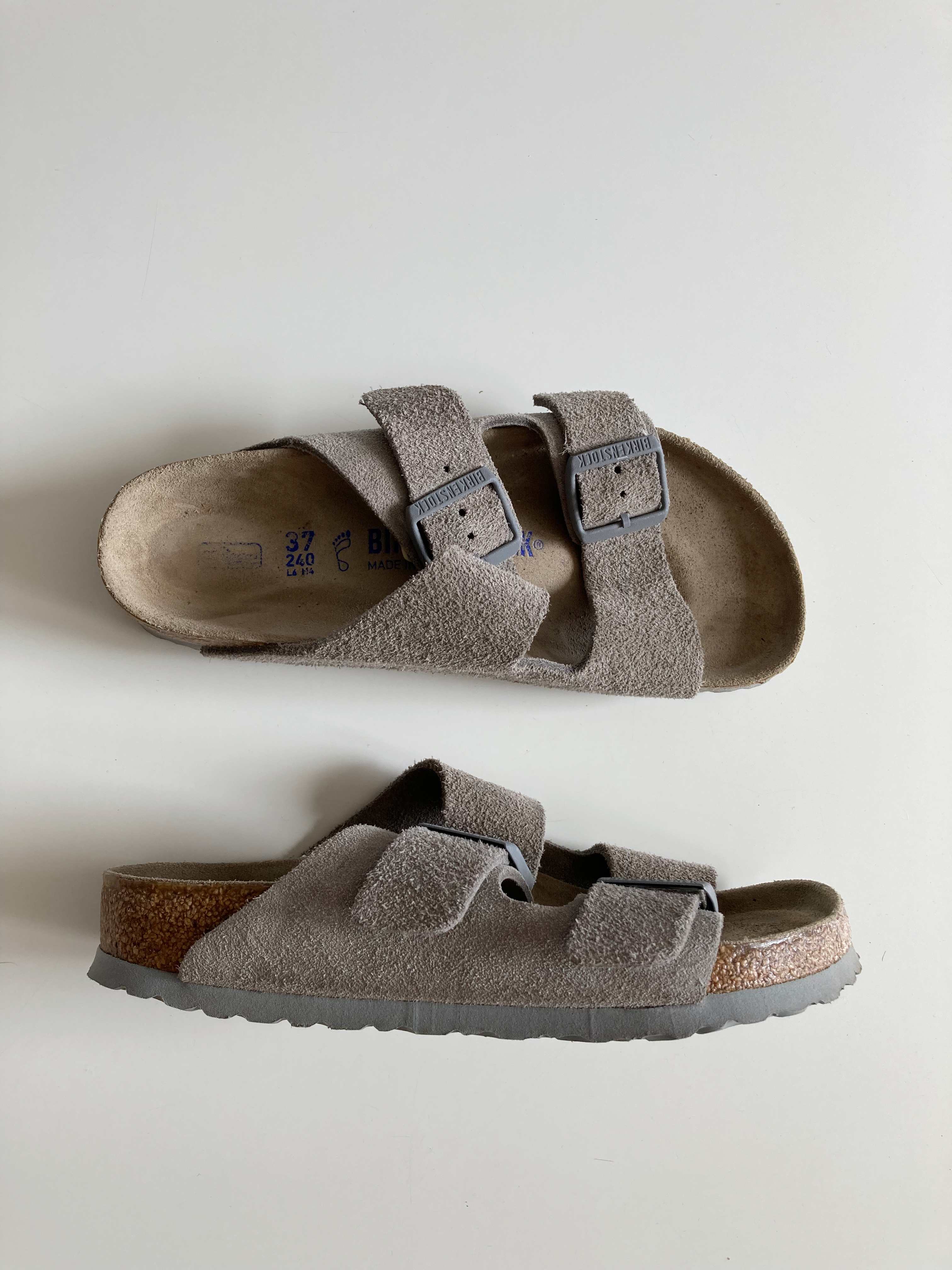 Birkenstock Arizona Wildleder 37 Slipper Grau Sandalen Loafer