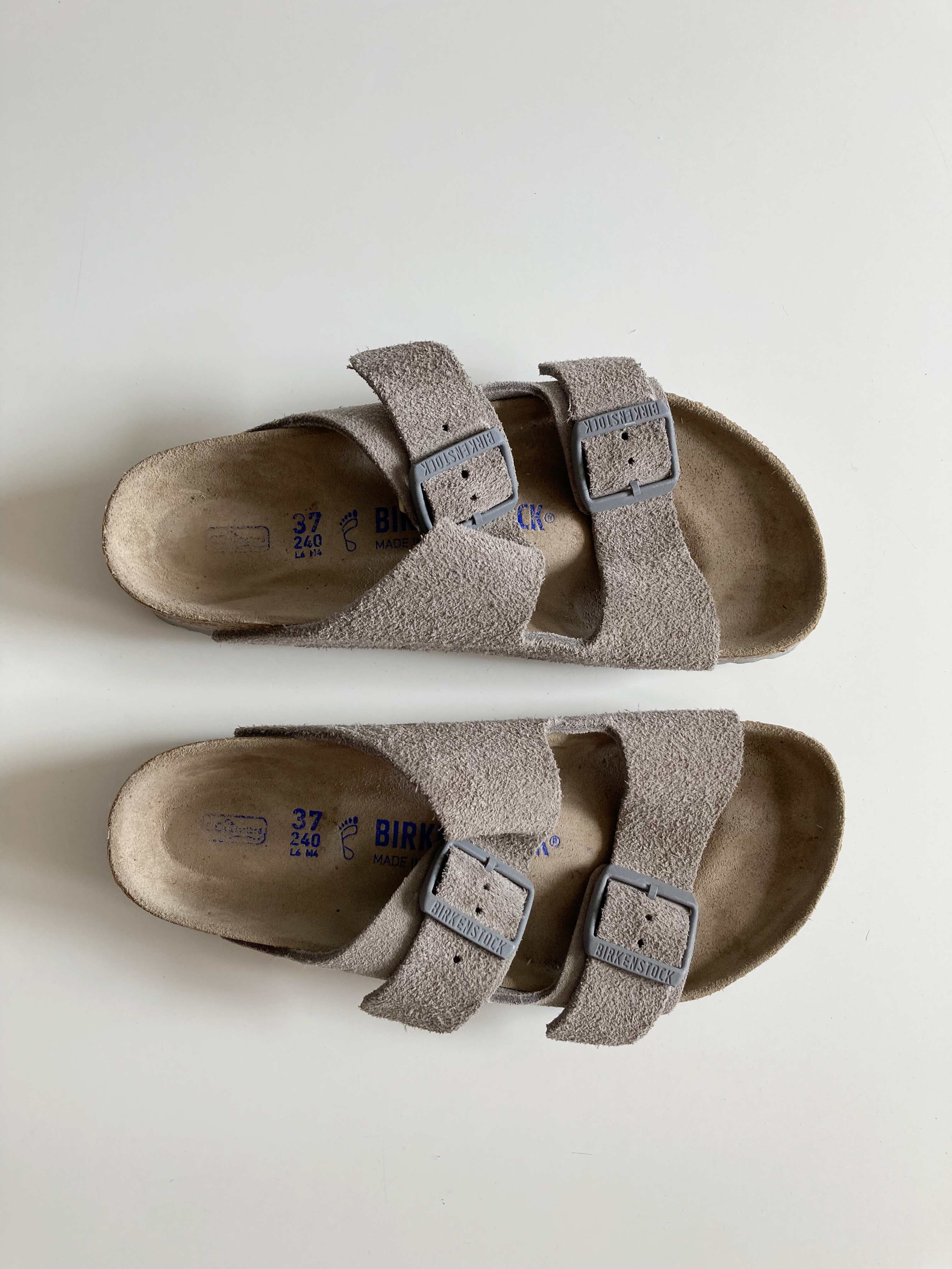 Birkenstock Arizona Wildleder 37 Slipper Grau Sandalen Loafer