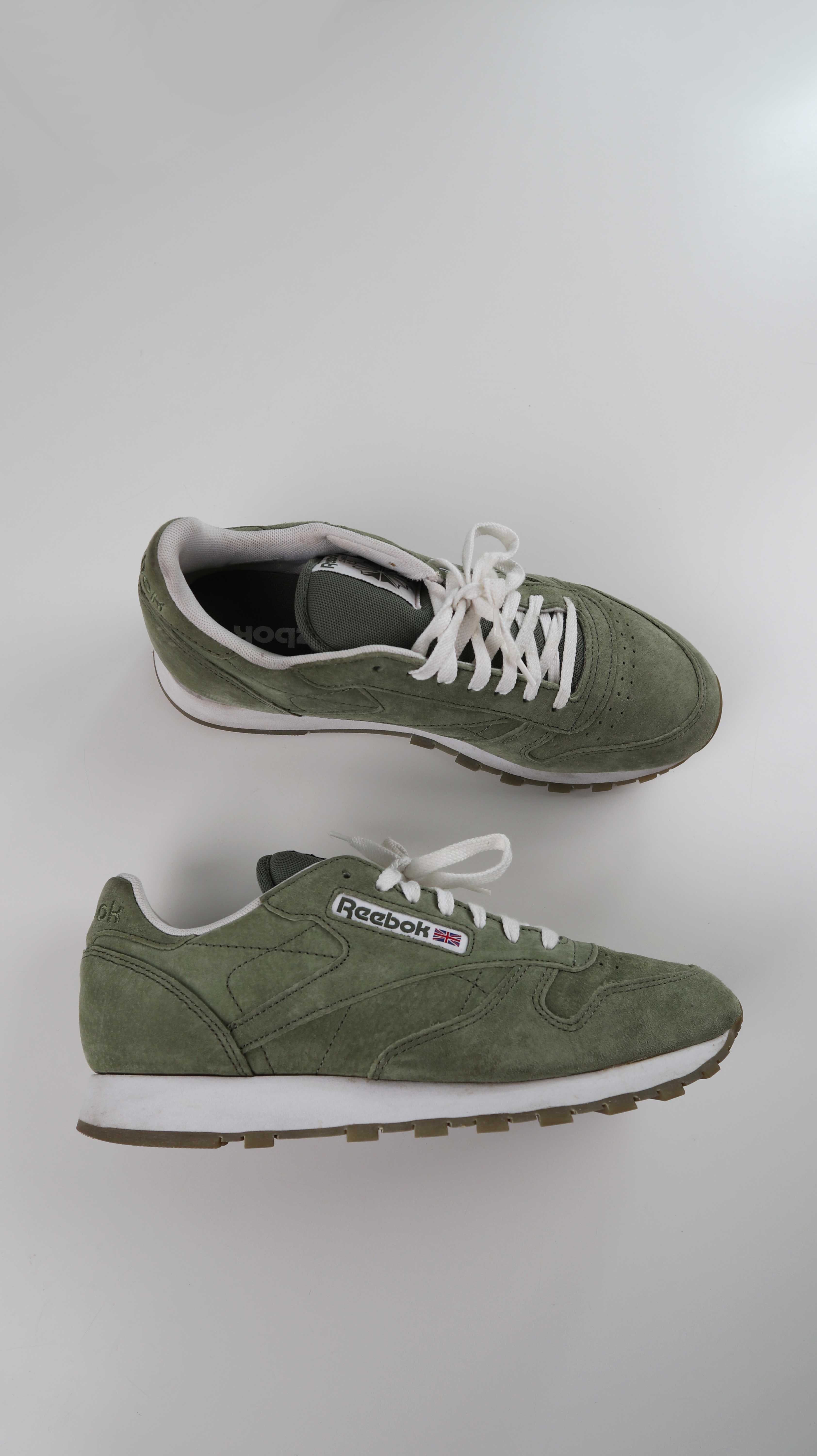 Reebok Sneaker Turnschuhe Grün 40,5 Olivgrün Wildleder