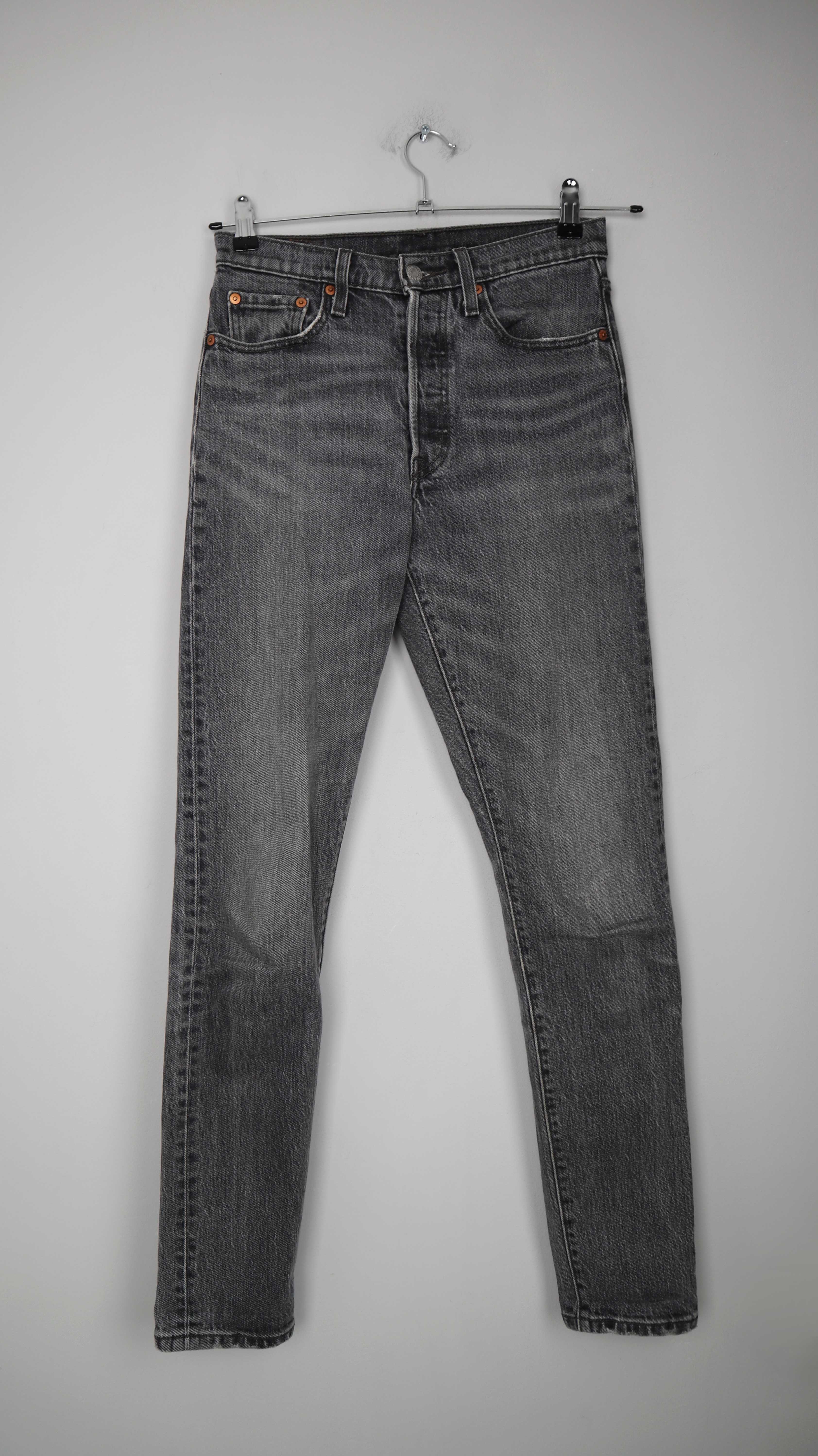 Levis 501 Jeans grau dunkelgrau W25 L32 straight fit washed