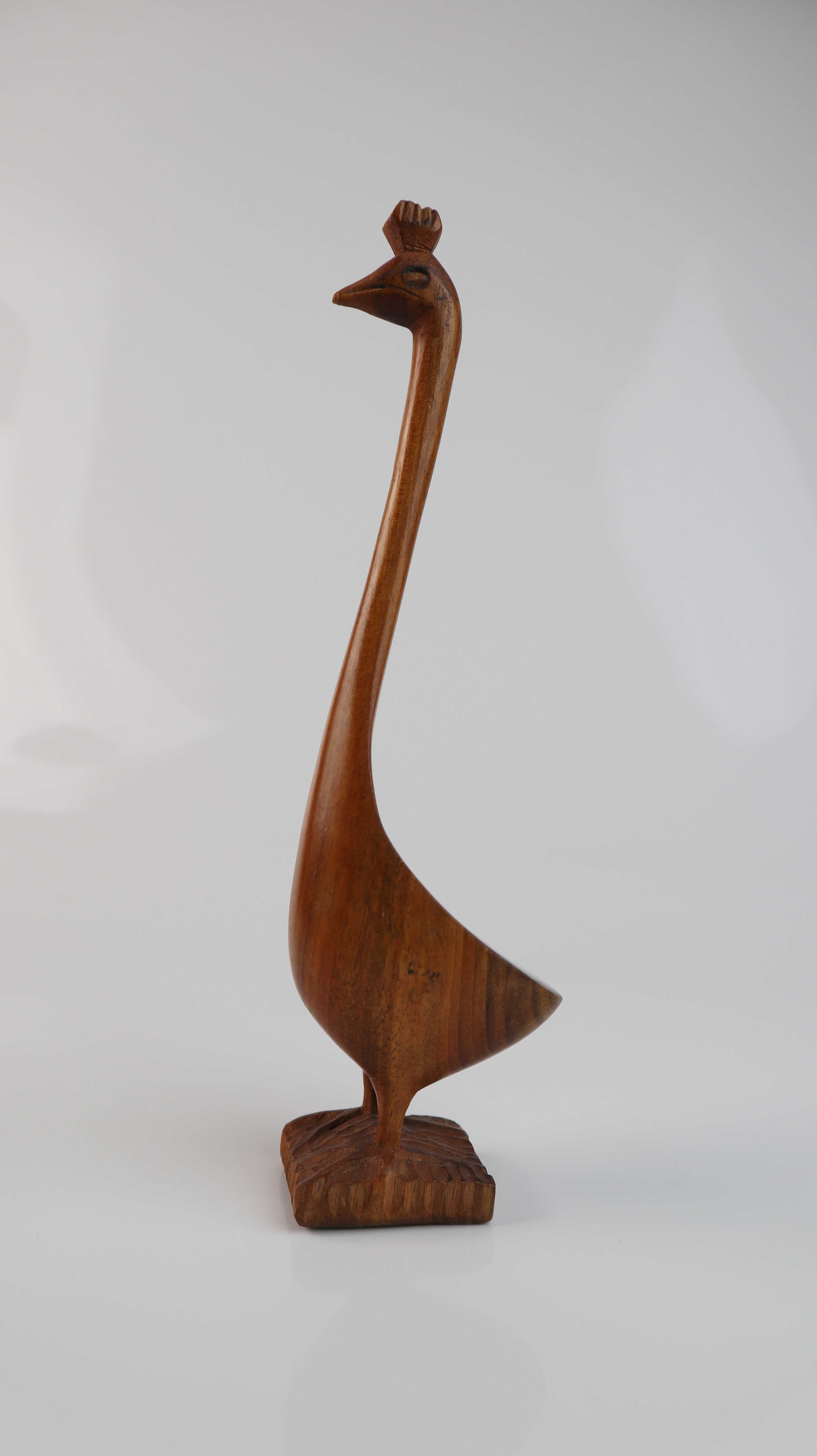 True Vintage Pfauenfigur Holz Holzfigur Retro mid century